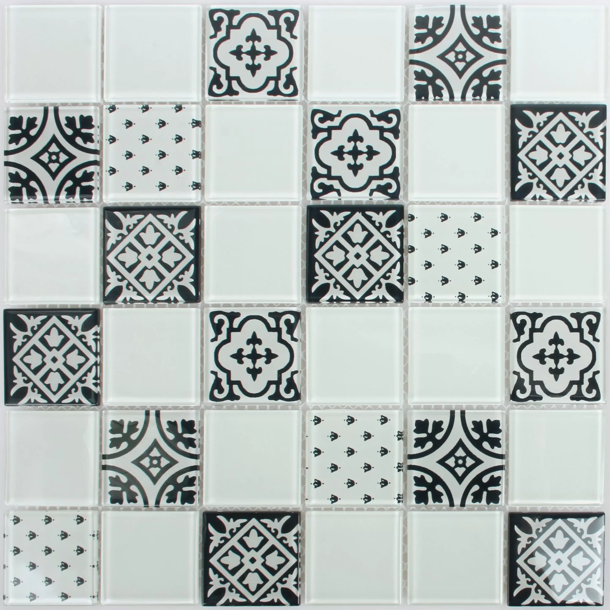 Mosaico Di Vetro Piastrella Barock Bianco Stretto
