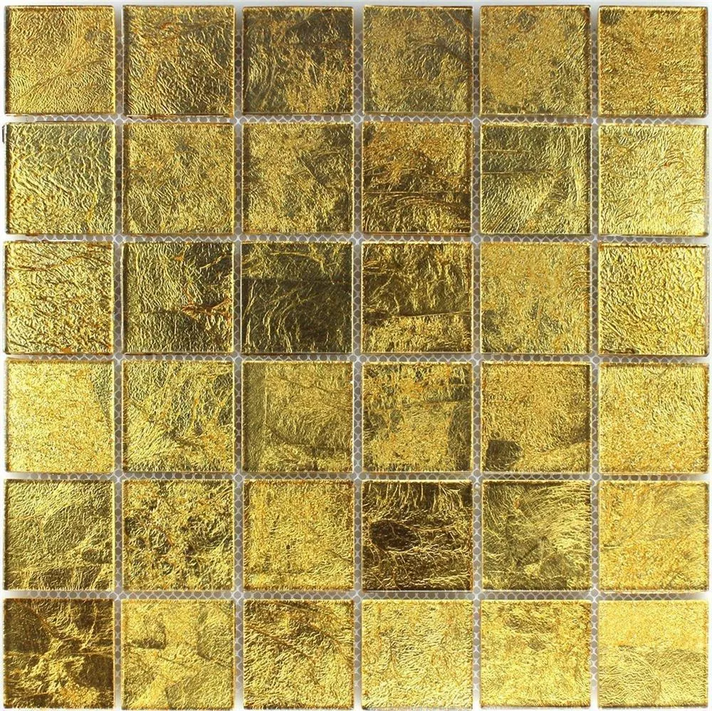 Model din Plăci De Mozaic Sticlă Efect Aur 