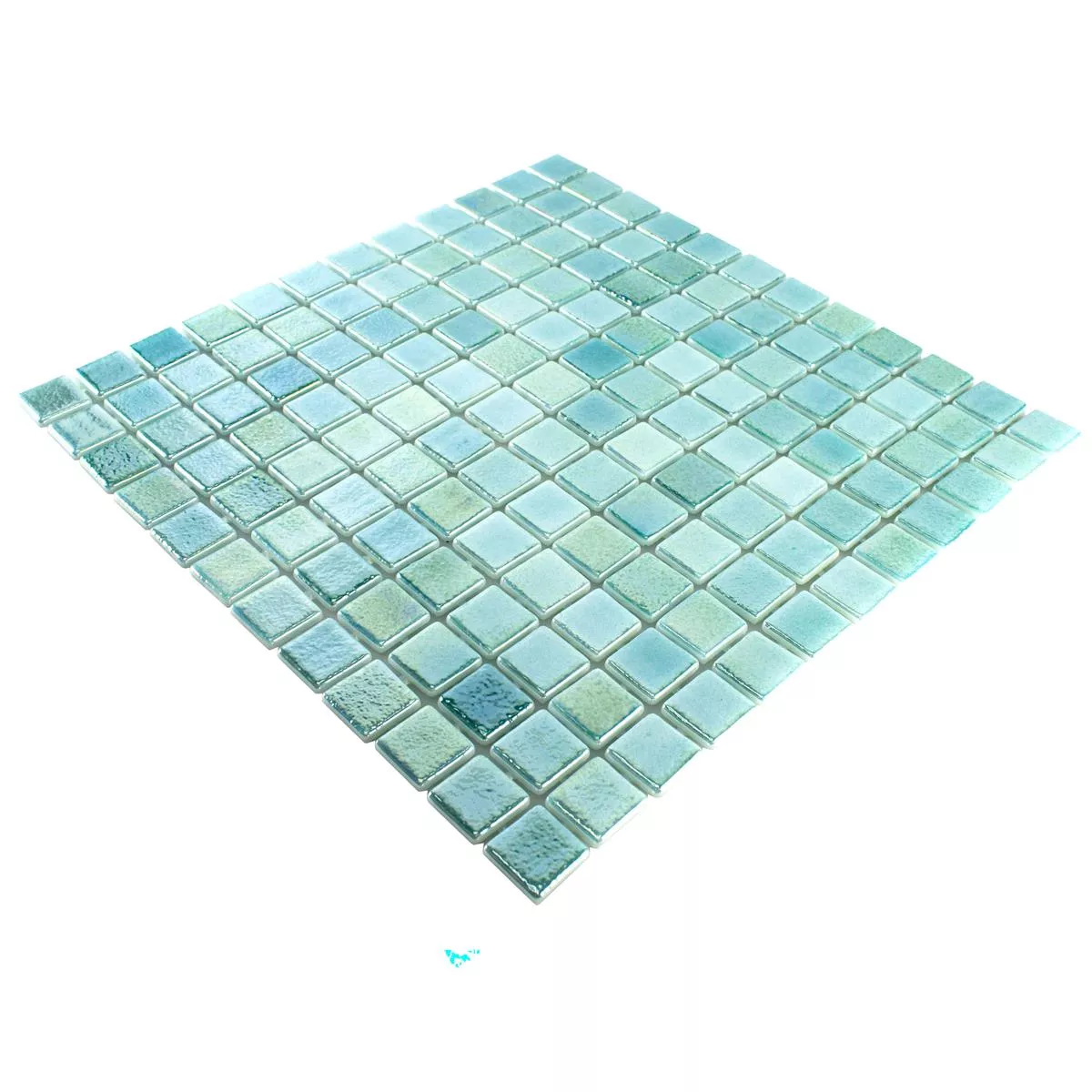 Glass Swimming Pool Mosaic McNeal Cyan 25