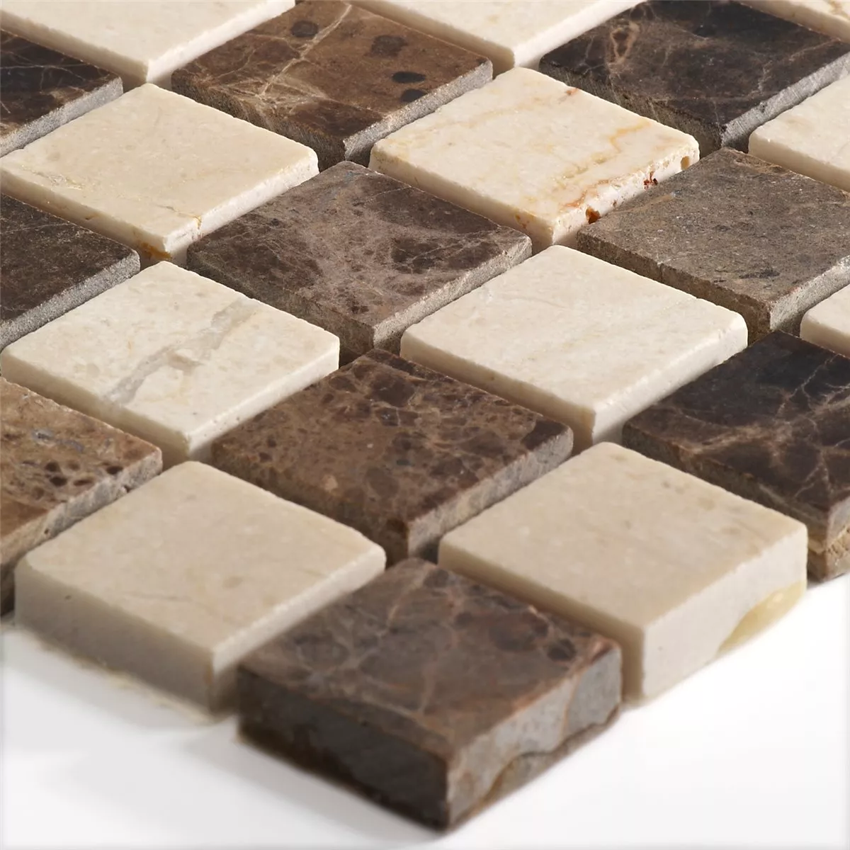 Sample Mosaic Tiles Natural Stone Marble Beige Brown Mix
