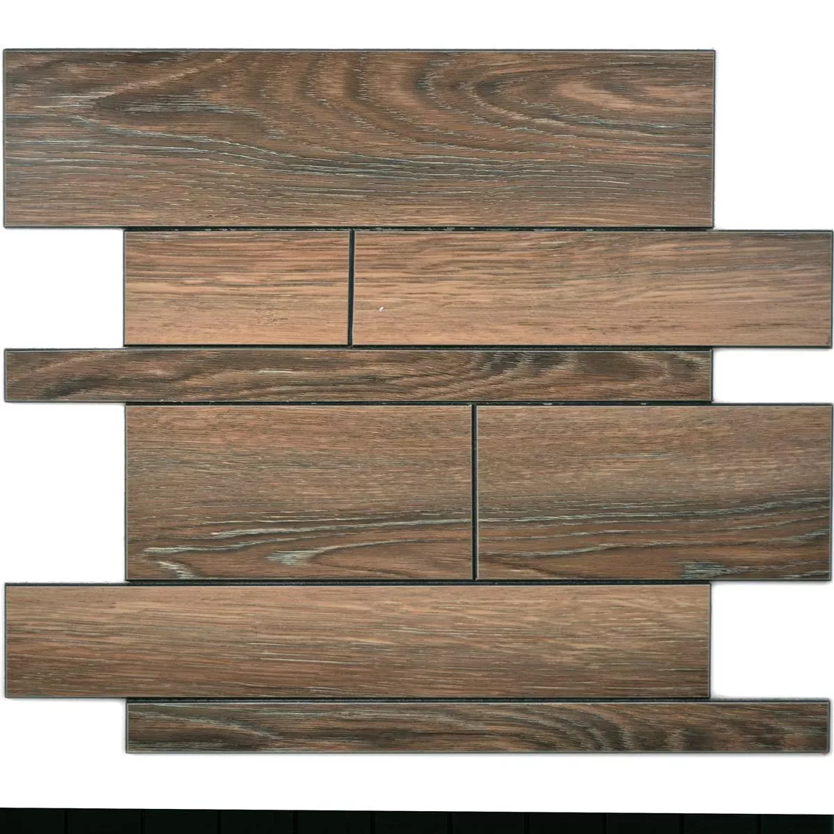 Wygląd Drewna Mozaika Fairmont Samoprzylepny Brązowy