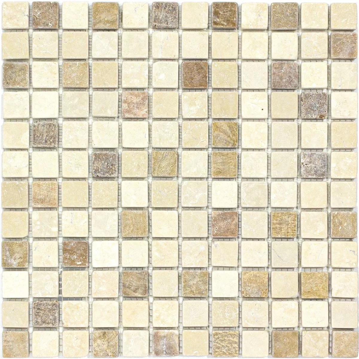 Prøve Marmor Natursten Mosaik Fliser Lorentes Lysbrun Mix