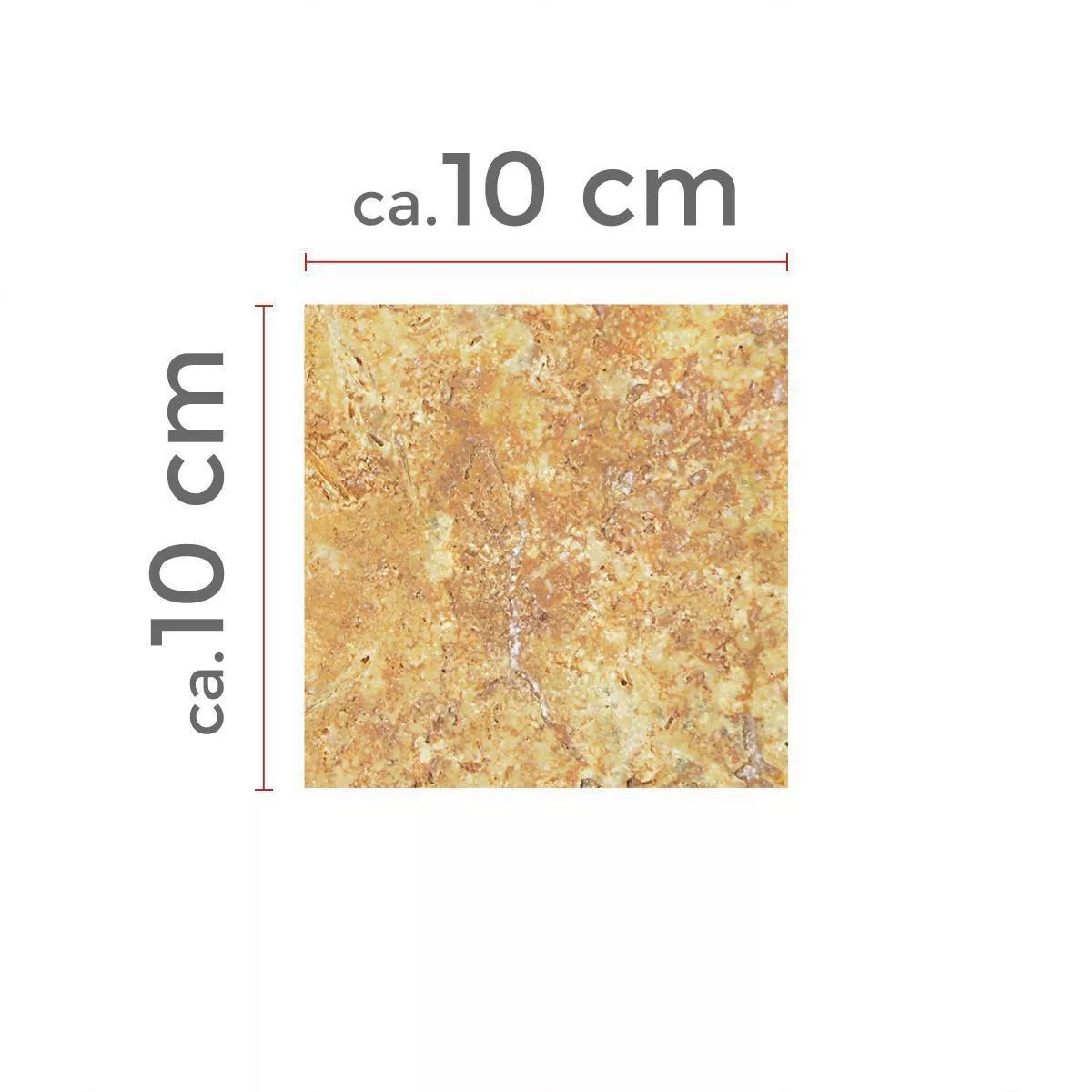 Πρότυπο Πλακάκια Aπό Φυσική Πέτρα Είδος Ασβεστόλιθου Castello Χρυσός 10x10cm