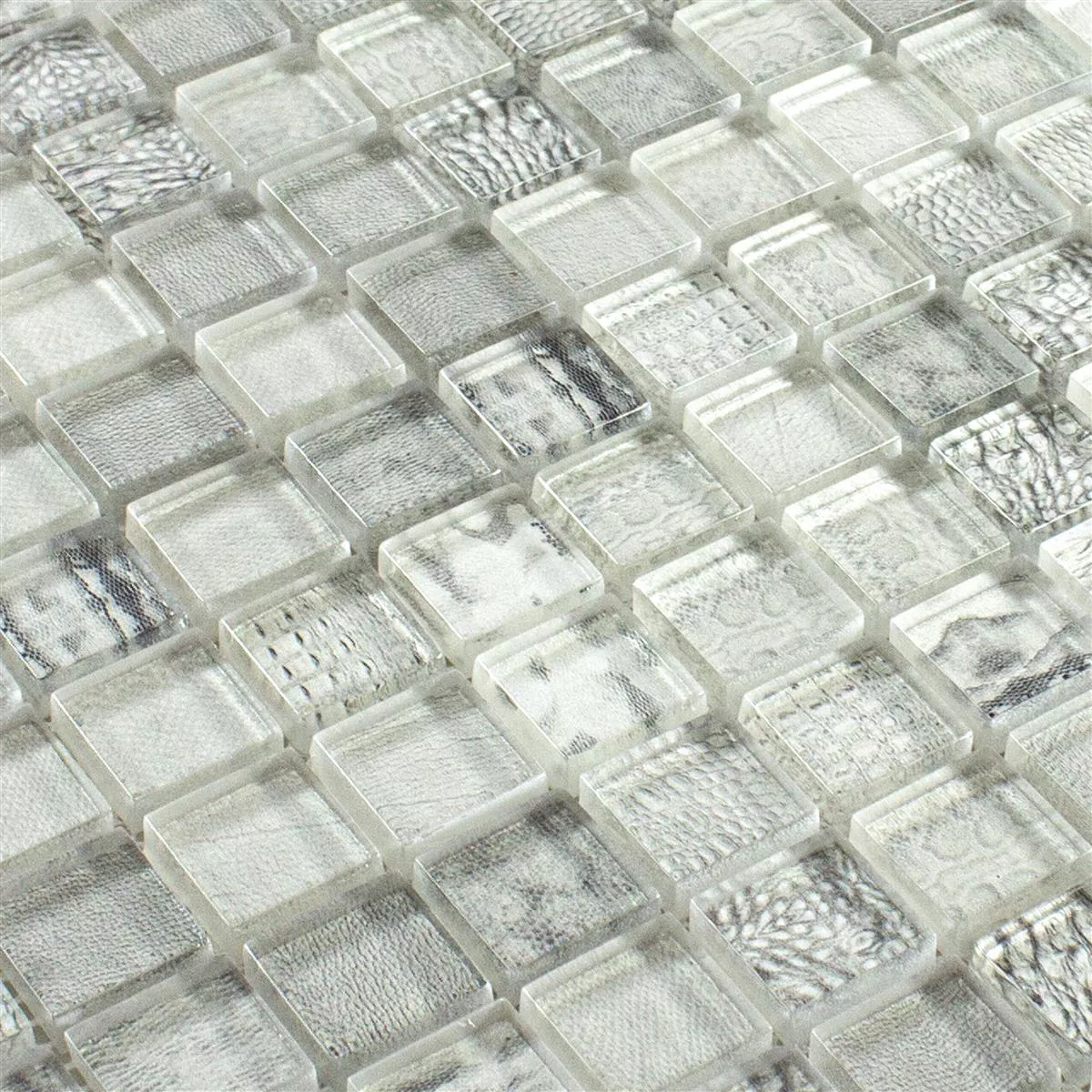 Sample Glass Mosaic Tiles Python Light Grey 23
