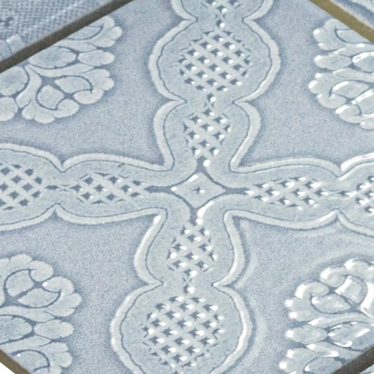 Vzorek Keramika Mozaikové Dlaždice Rivabella Relief Modrá