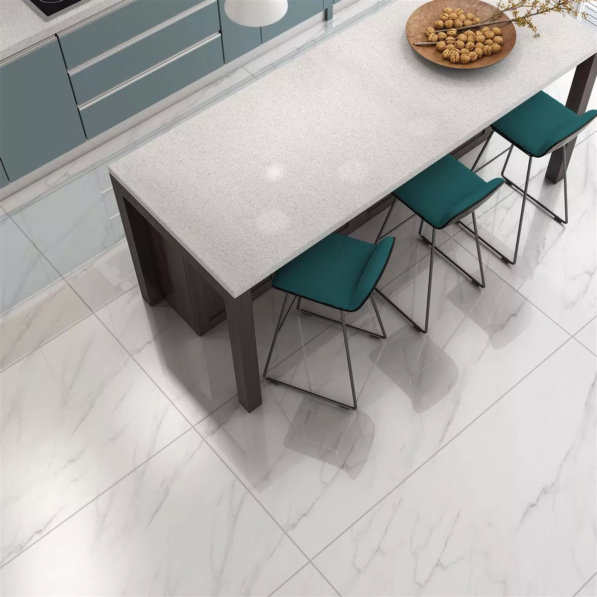 Floor Tiles Arcadia Marble Optic Polished Blanc 60x120cm