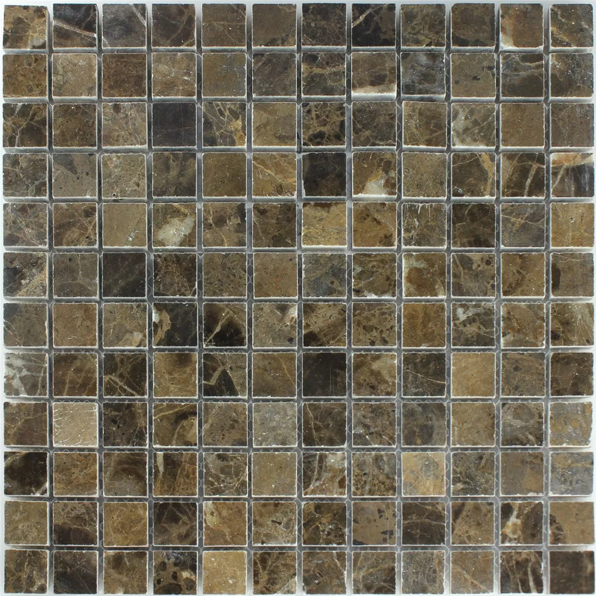 Mosaikkfliser Marmor Brun Polert 23x23x7,5mm