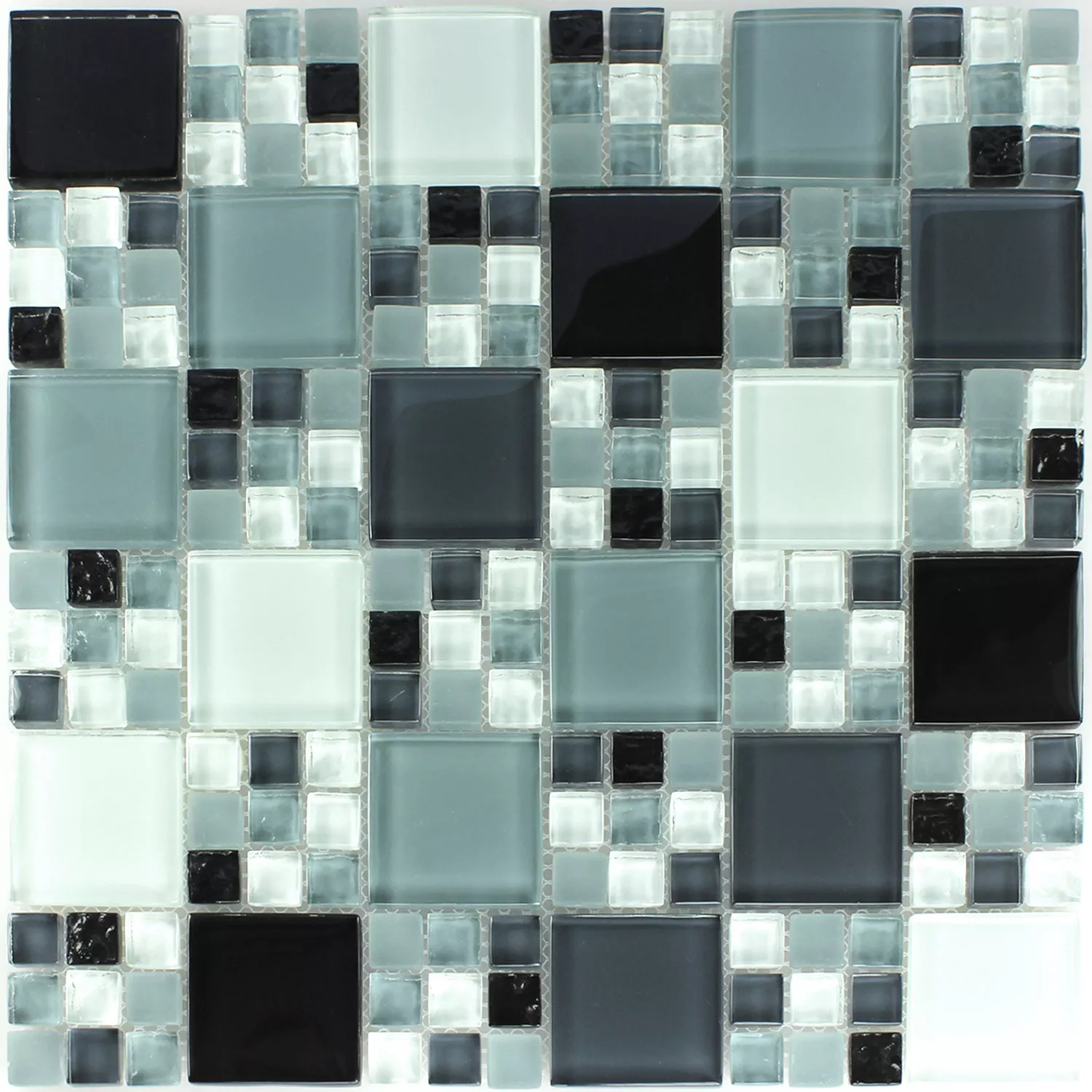 Mozaik Csempe Üveg Szürke Mix