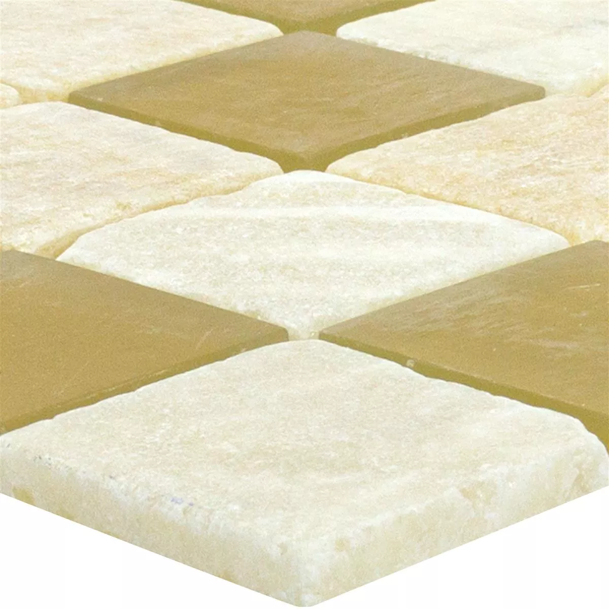 Glass Natural Stone Mosaic Tiles Aurelius Brown Beige Mix