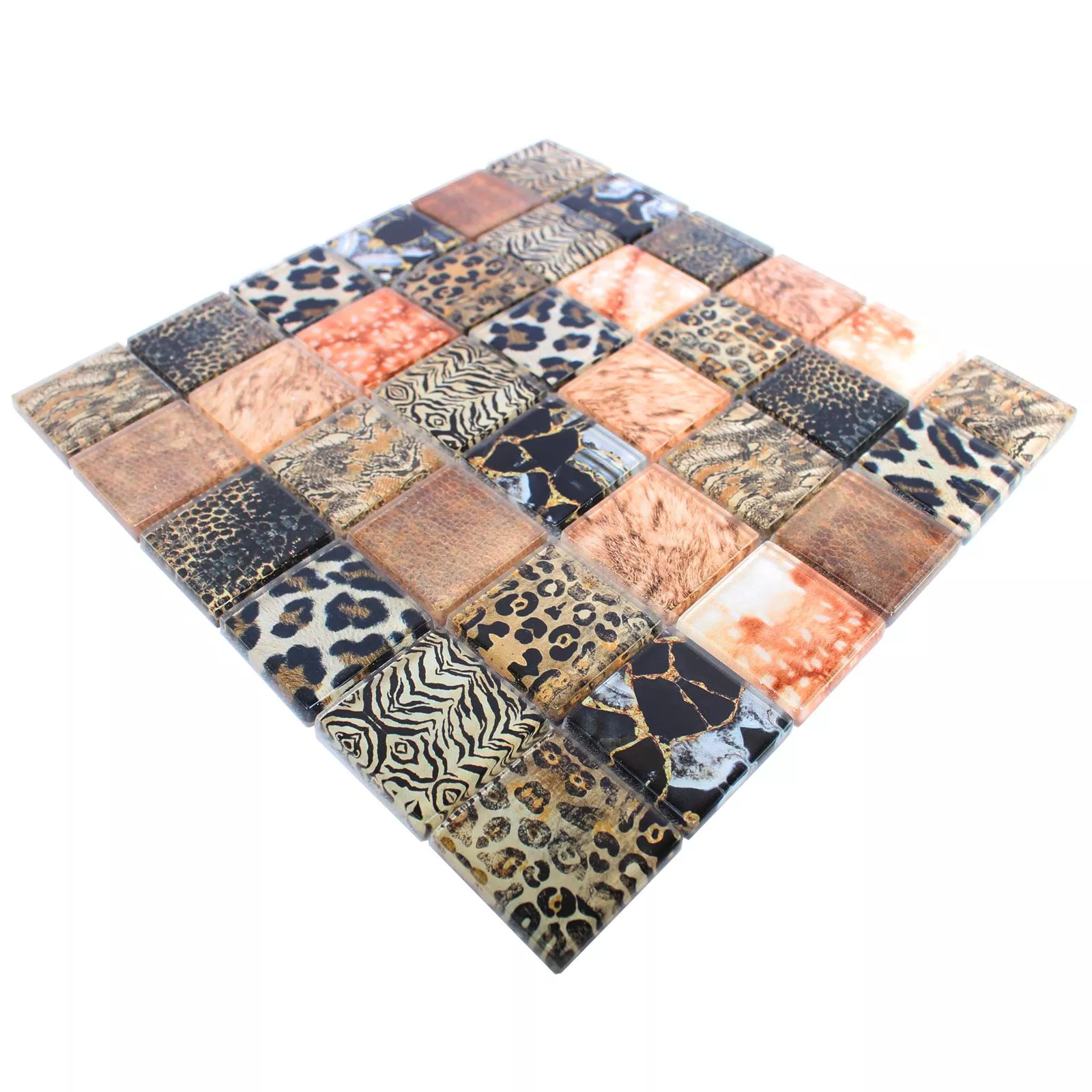 Mønster fra Glass Mosaikk Fliser Safari Brun