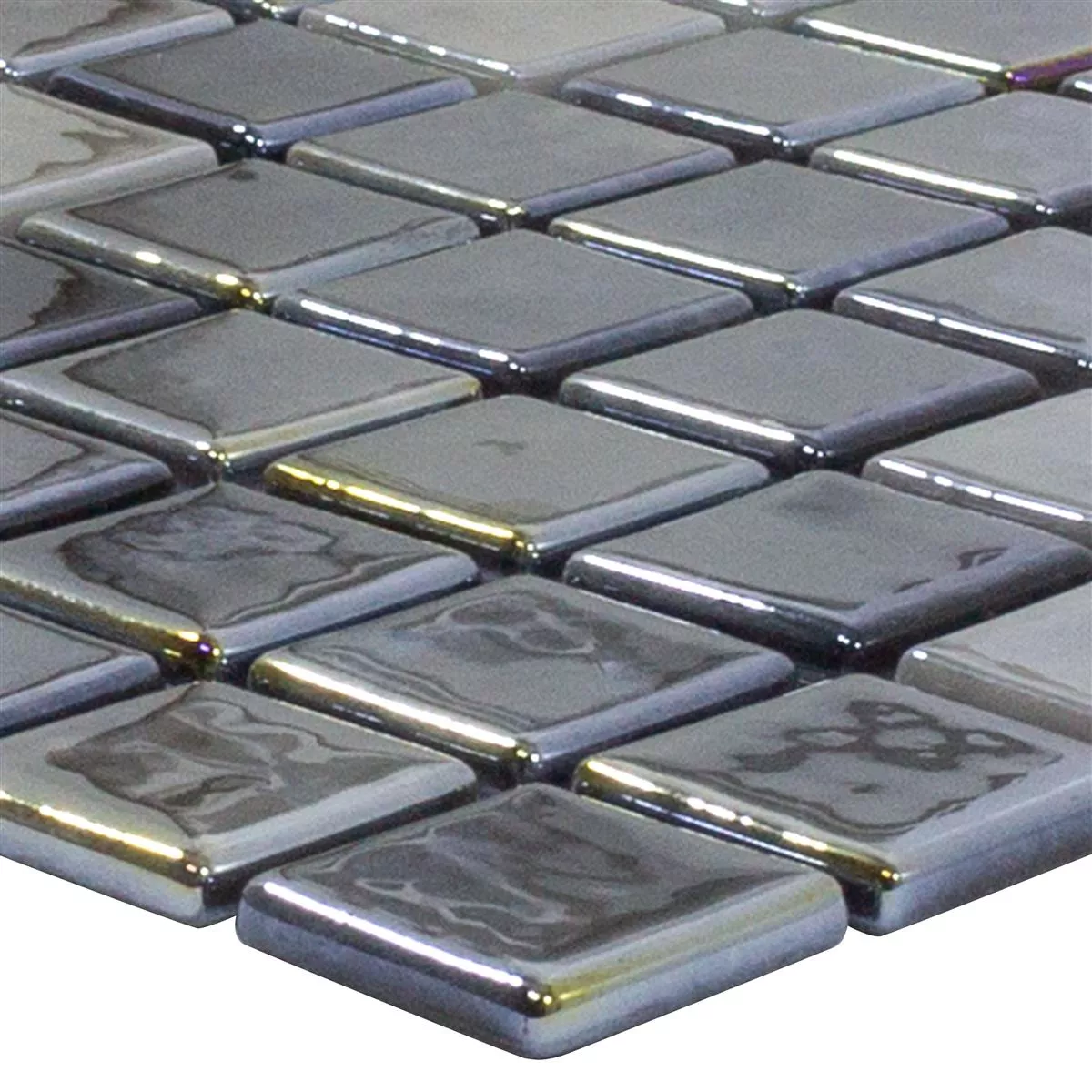 Mosaico De Vidro Azulejos Silvertown Antracite Metallic 25x25mm Mosaico De Vidro Azulejos Silvertown Antracite Metallic 25x25mm