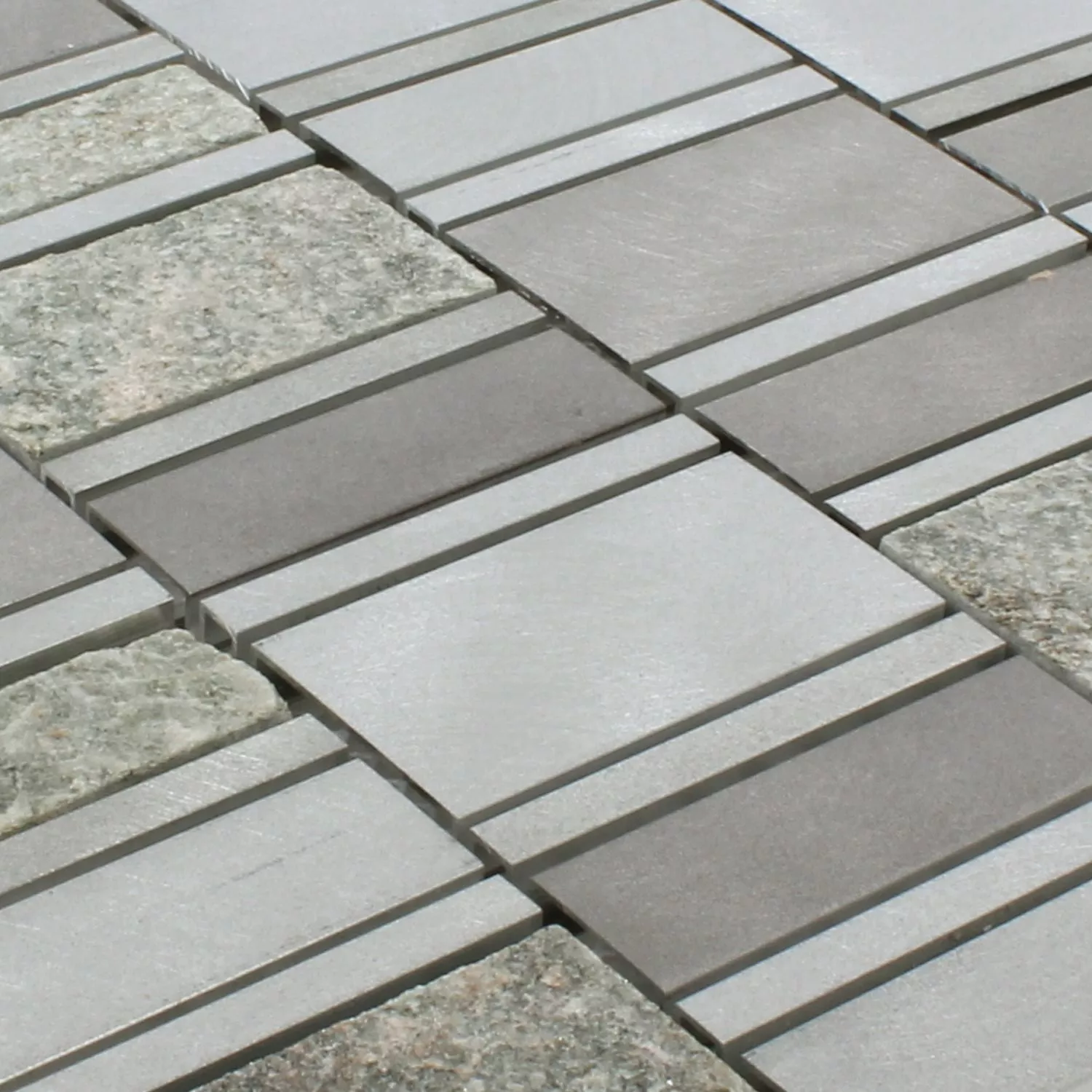 Mosaic Tiles Natural Stone Aluminium Avanti Grey