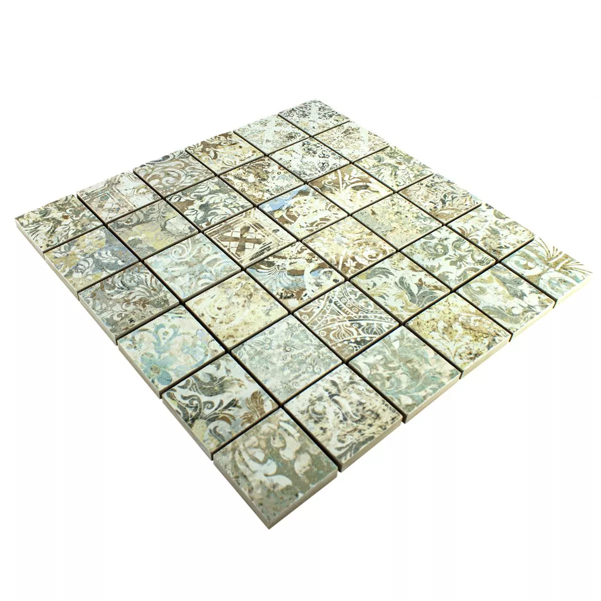 Keramisk Mosaikk Fliser Bellona Effekt Sterkt Farget 47x47mm