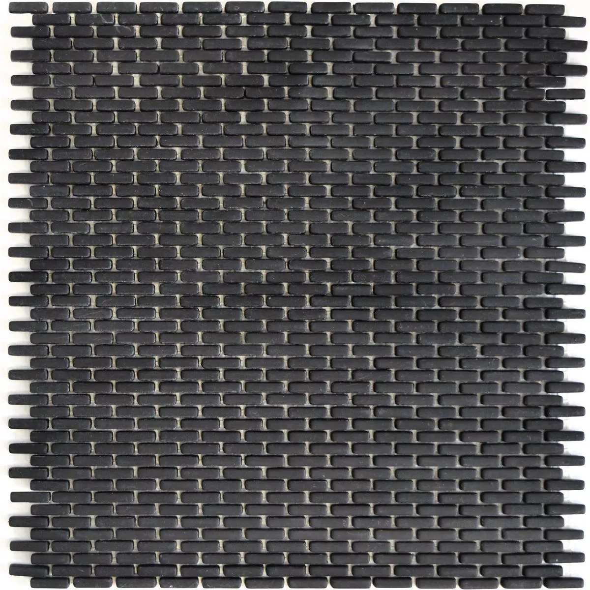 Sample Glass Mosaic Tiles Kassandra Black Brick Mat