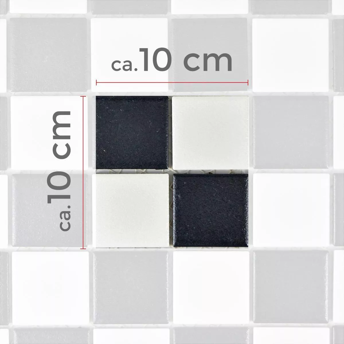 Model din Ceramică Plăci De Mozaic Heinmot Negru Alb R10 Q48