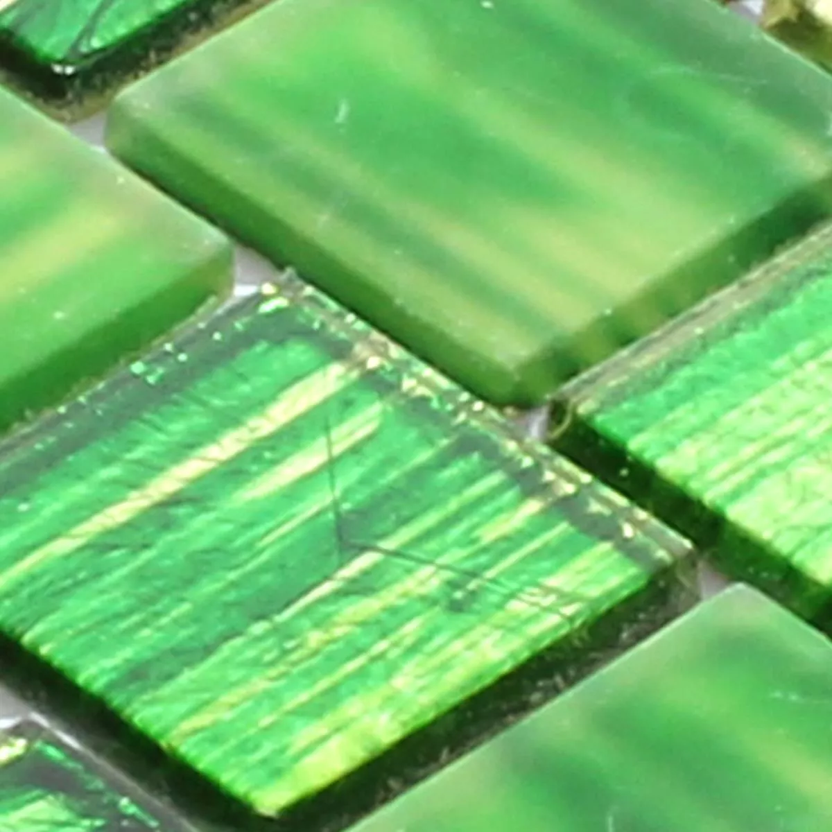 Vzorek Skleněná Mozaika Dlaždice Lanzarote Zelená Úzký