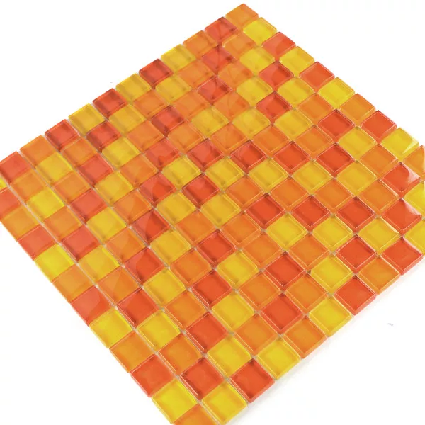 Padrão de Mosaico De Vidro Azulejos Amarelo Laranja Vermelho 