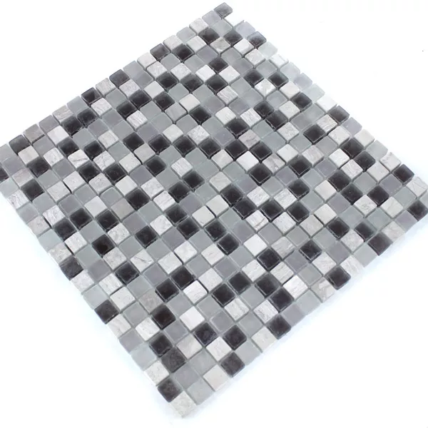 Mosaikkfliser Glass Marmor 15x15x8mm Lila Mix