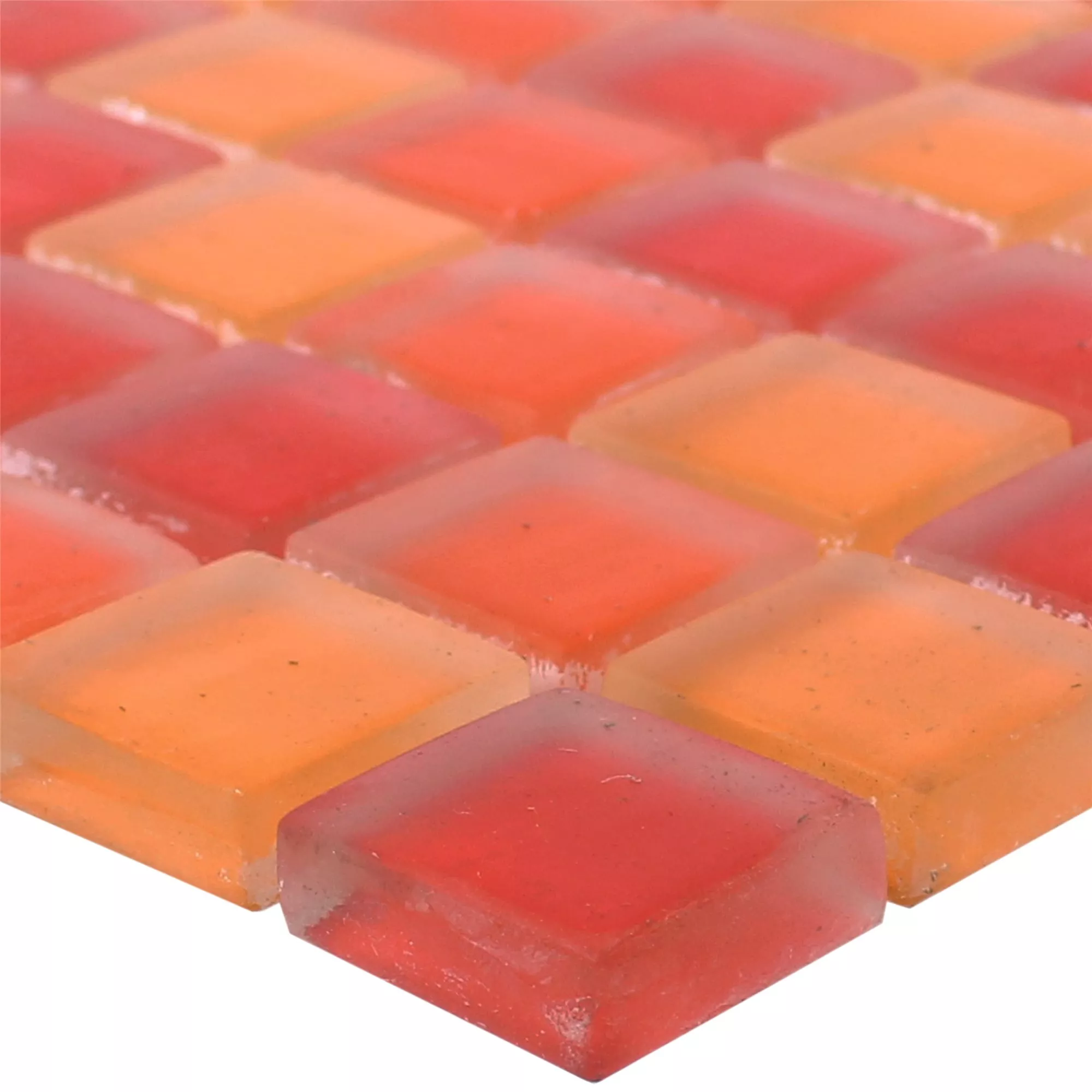 Prøve Glasmosaik Fliser Blossom Rød Appelsin Mix Måtte