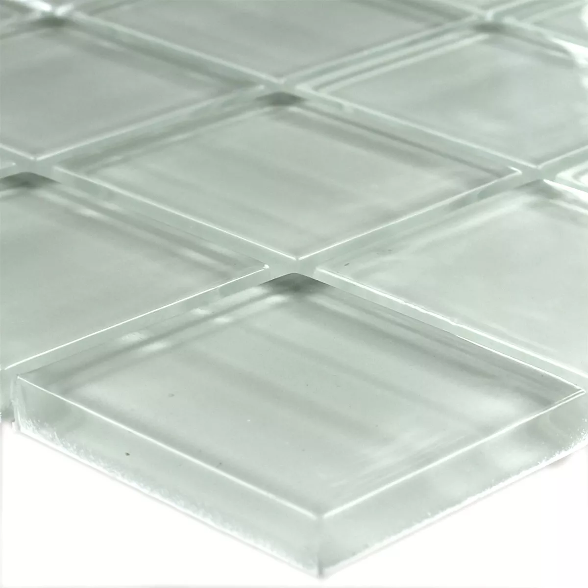 Échantillon Mosaïque Verre Columbia Blanc Rayé