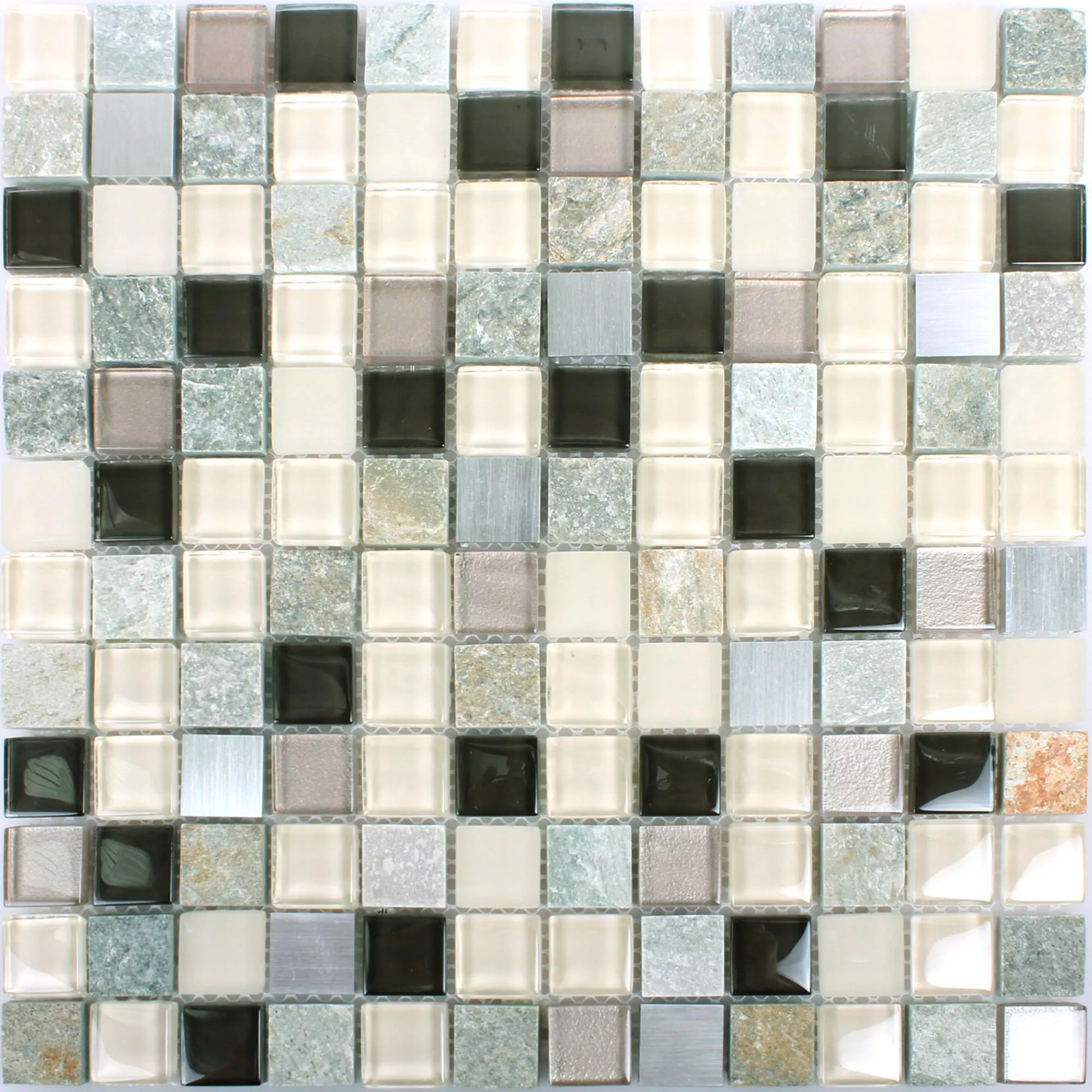Mozaik Pločice Prirodni Kamen Staklo Metal Mix Altona
