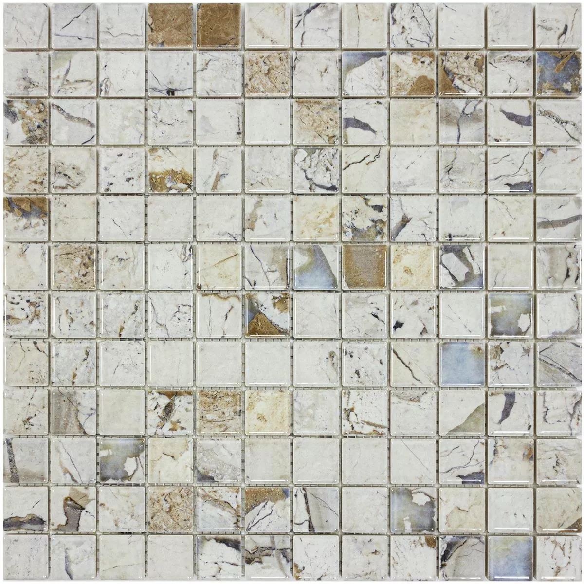 Ceramica Mosaico Piastrelle Elysium Marmo Ottica Beige 23