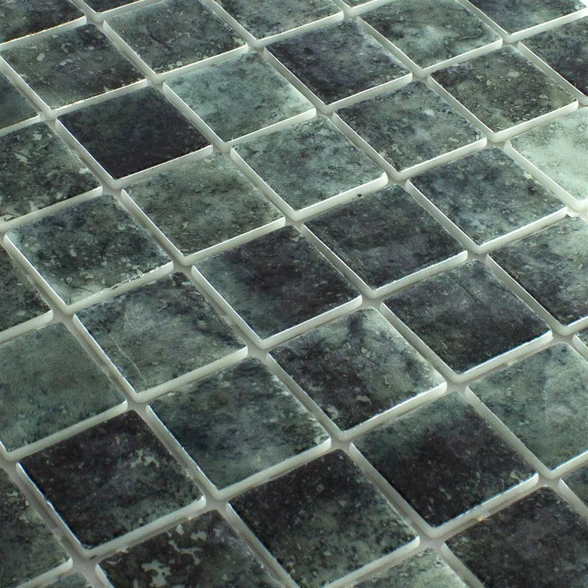 Mosaico de Piscina de Vidro Baltic Preto 38x38mm