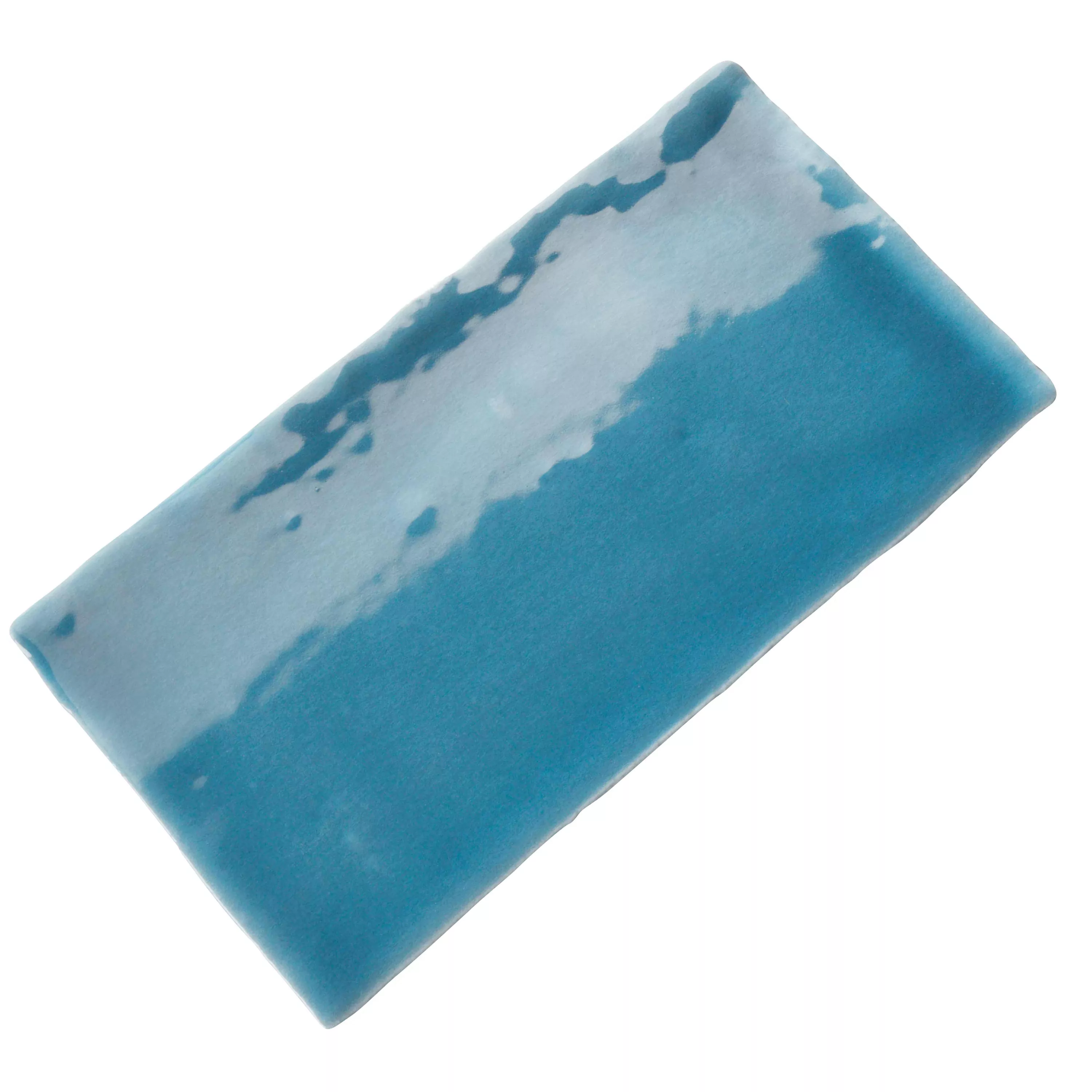 Azulejo Algier Feito à Mão 7,5x15cm Mar Azul