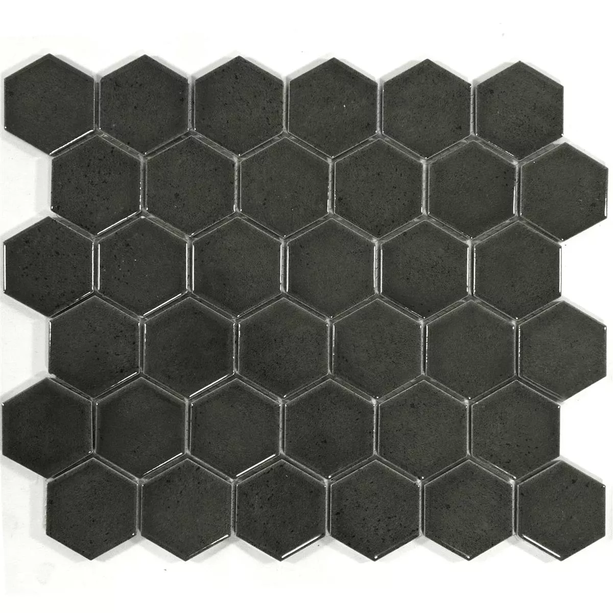 Ceramic Mosaic Tiles Eldertown Hexagon Black