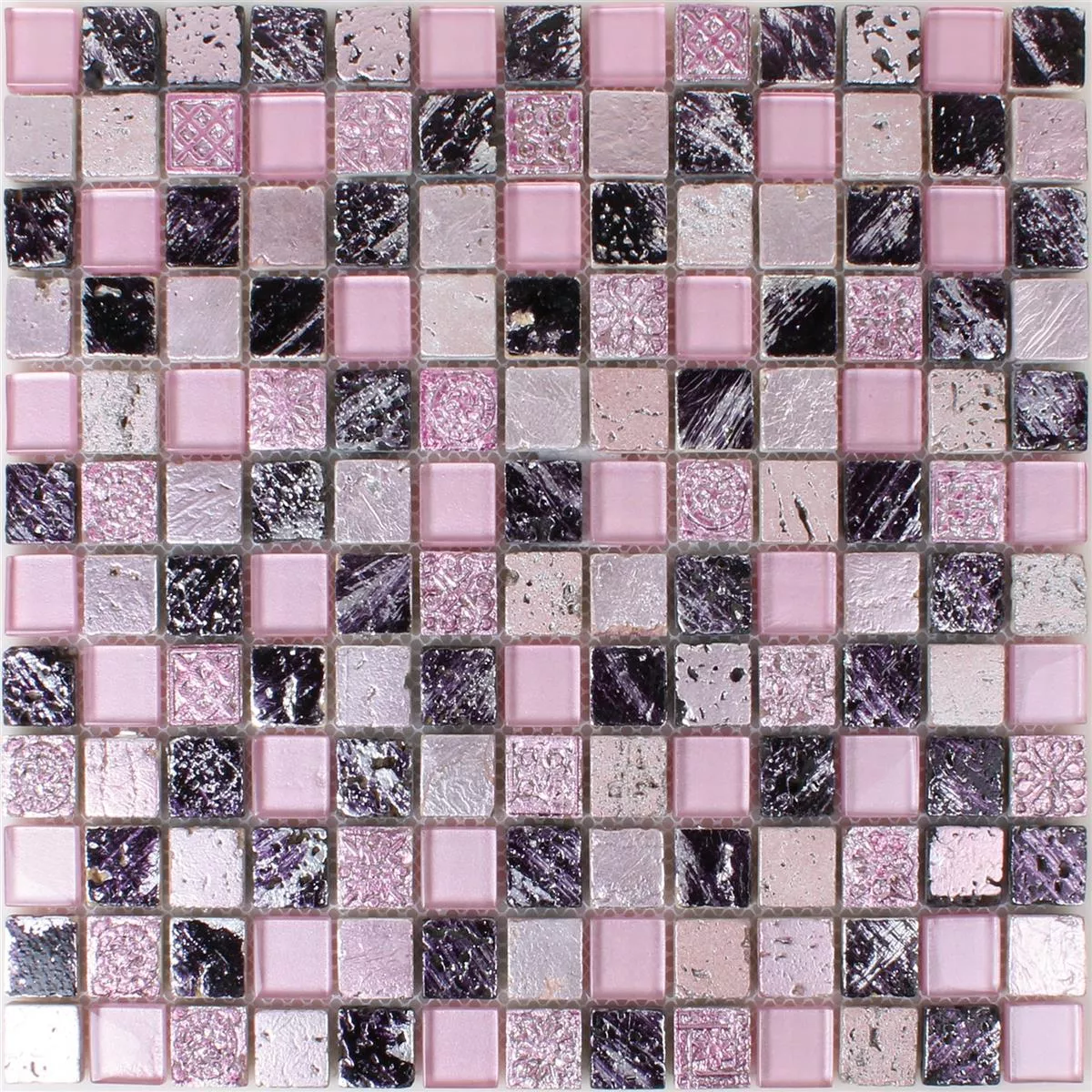 Mozaik Csempe Üveg Gyanta Természetes Kő Rózsaszín Mix