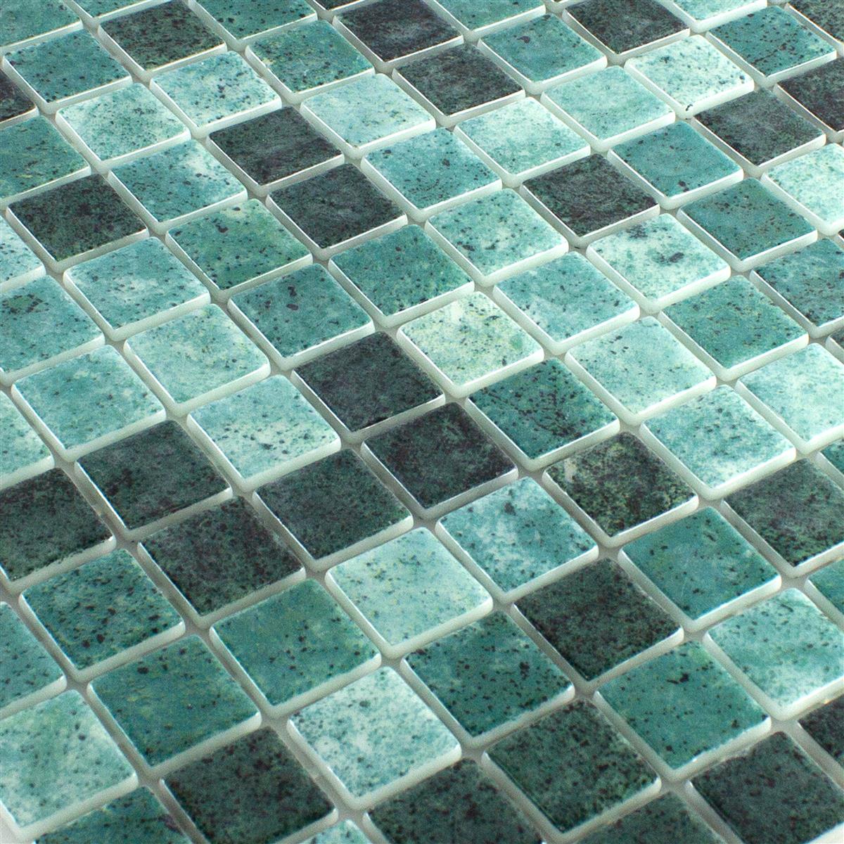 Glass Mosaic Swimming Pool Baltic Green 25x25mm