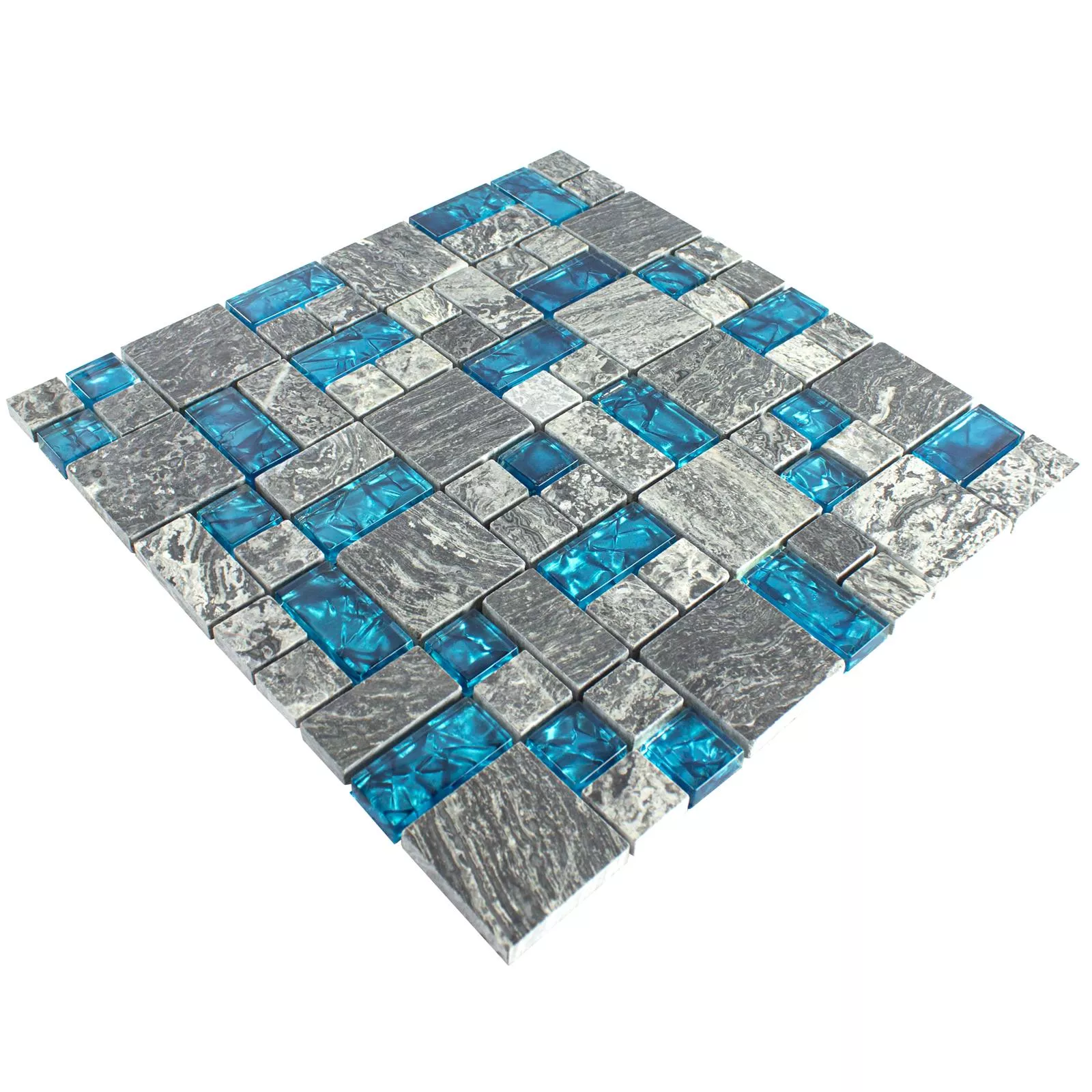 Sample Glass Mosaic Natural Stone Tiles Manavgat Grey Blue ix