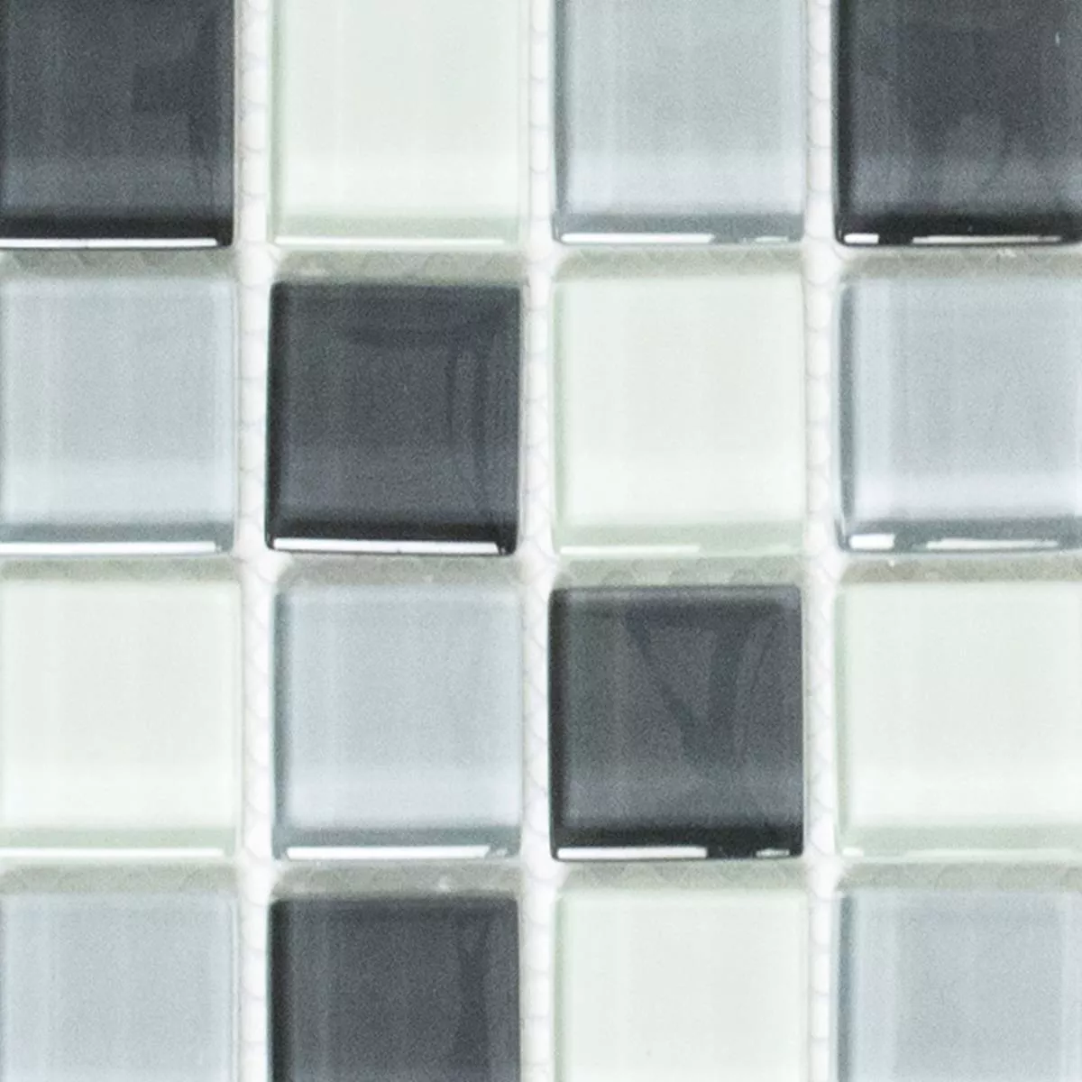 Model din Mozaic De Sticlă Gresie Alpha Gri Alb Pătrat 