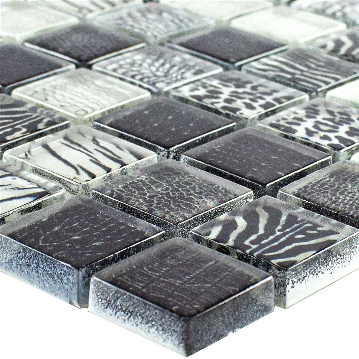 Sample Glass Mosaic Tiles Safari Black 23