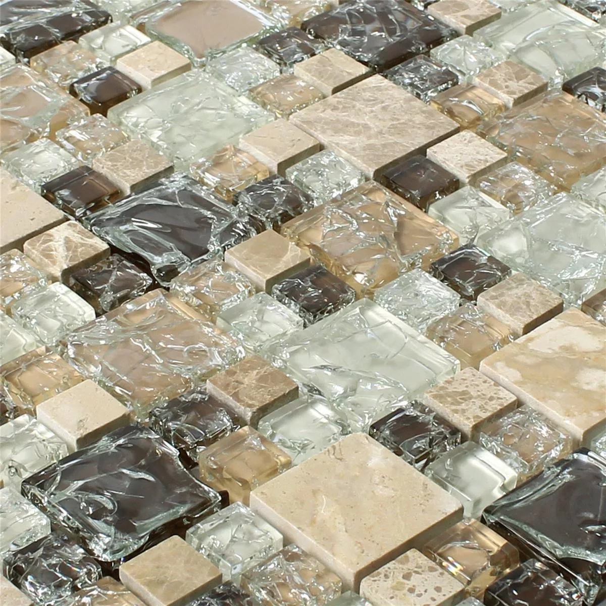 Azulejo Mosaico Vidro Pedra Natural Malawi Emperador 2 Mix