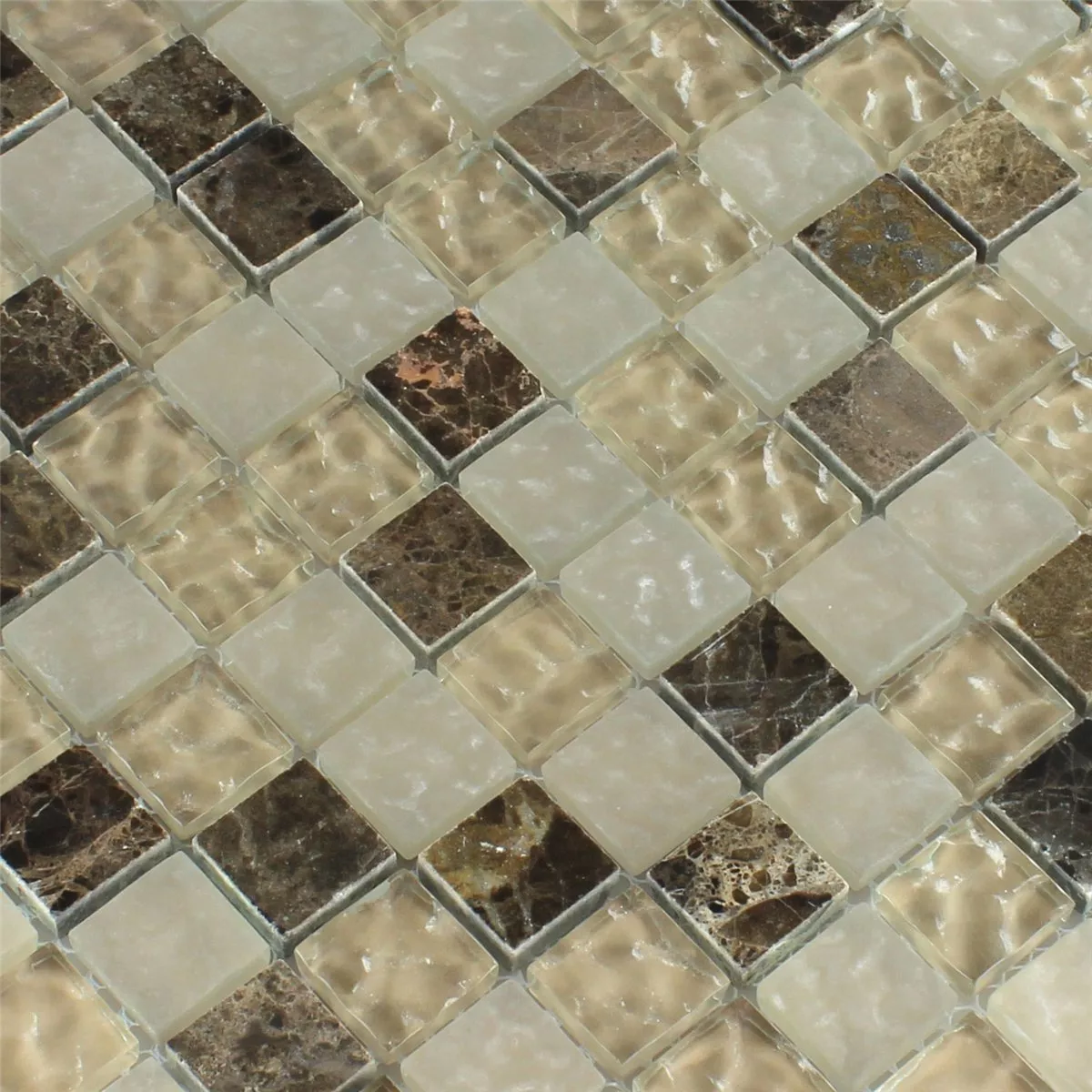 Mozaika Szkło Marmur Quebeck Brązowy