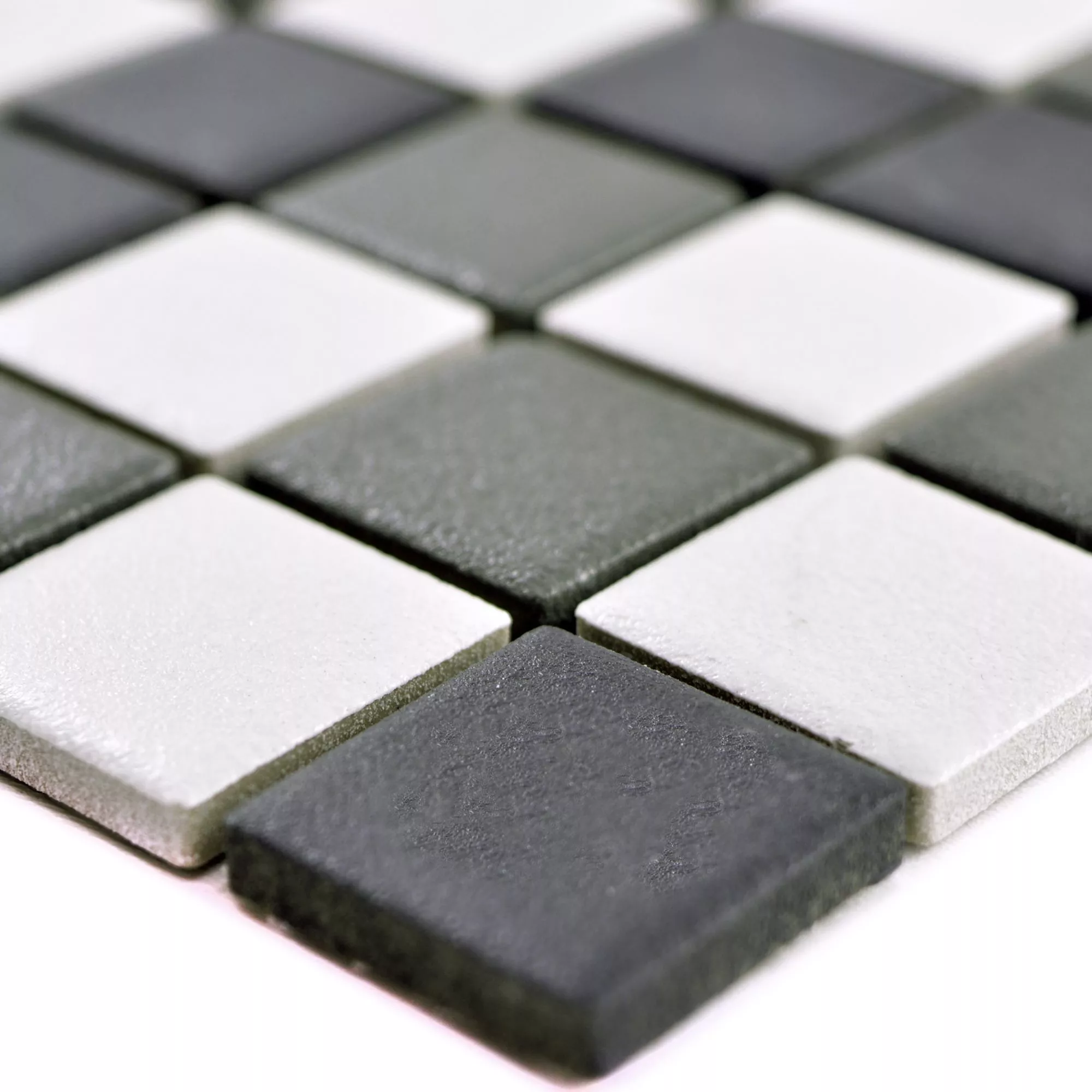 Ceramic Mosaic Tiles Heinmot Black White Metal R10 Q25