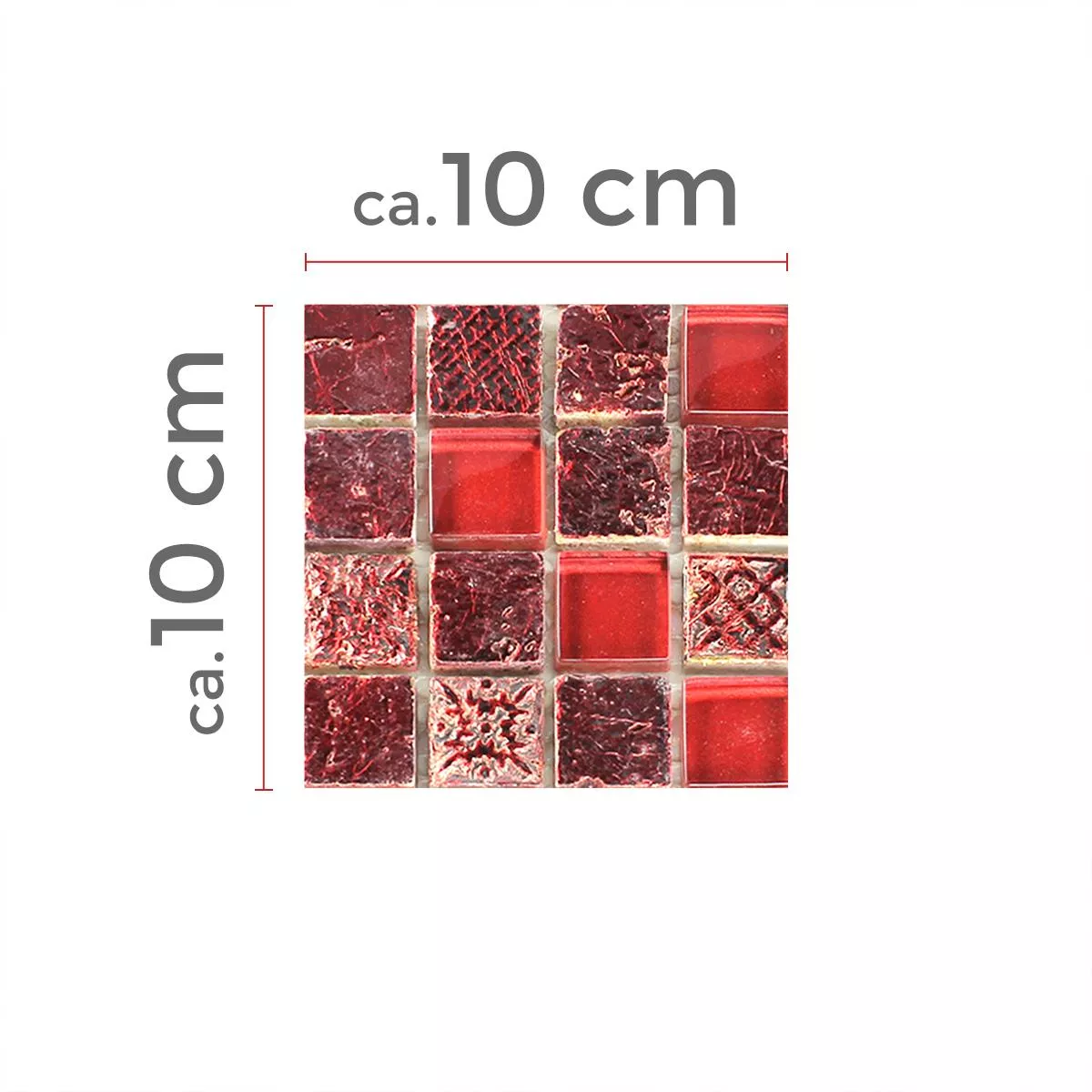 Model din Plăci De Mozaic Sticlă Calcar Marmură Lava Roșu Duo