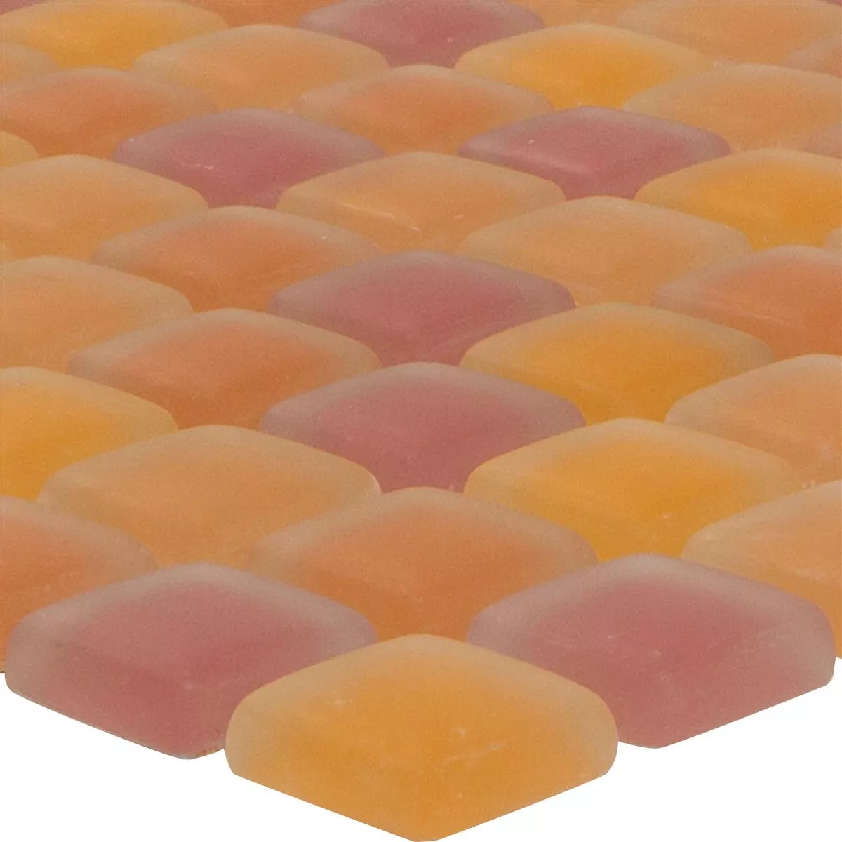 Campione Mosaico Di Vetro Piastrelle Ponterio Frosted Arancione Mix