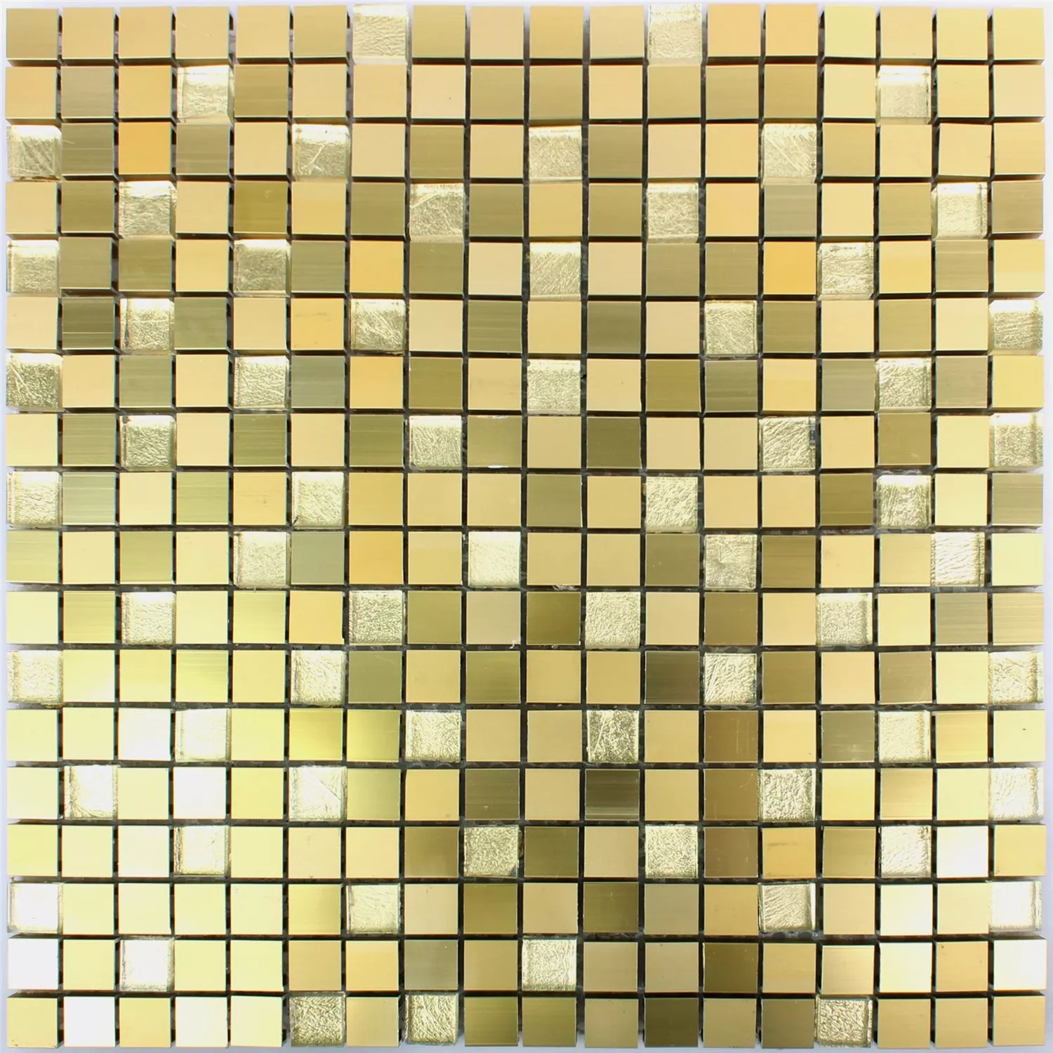 Azulejo Mosaico Lissabon Alumínio Vidro Mix Ouro