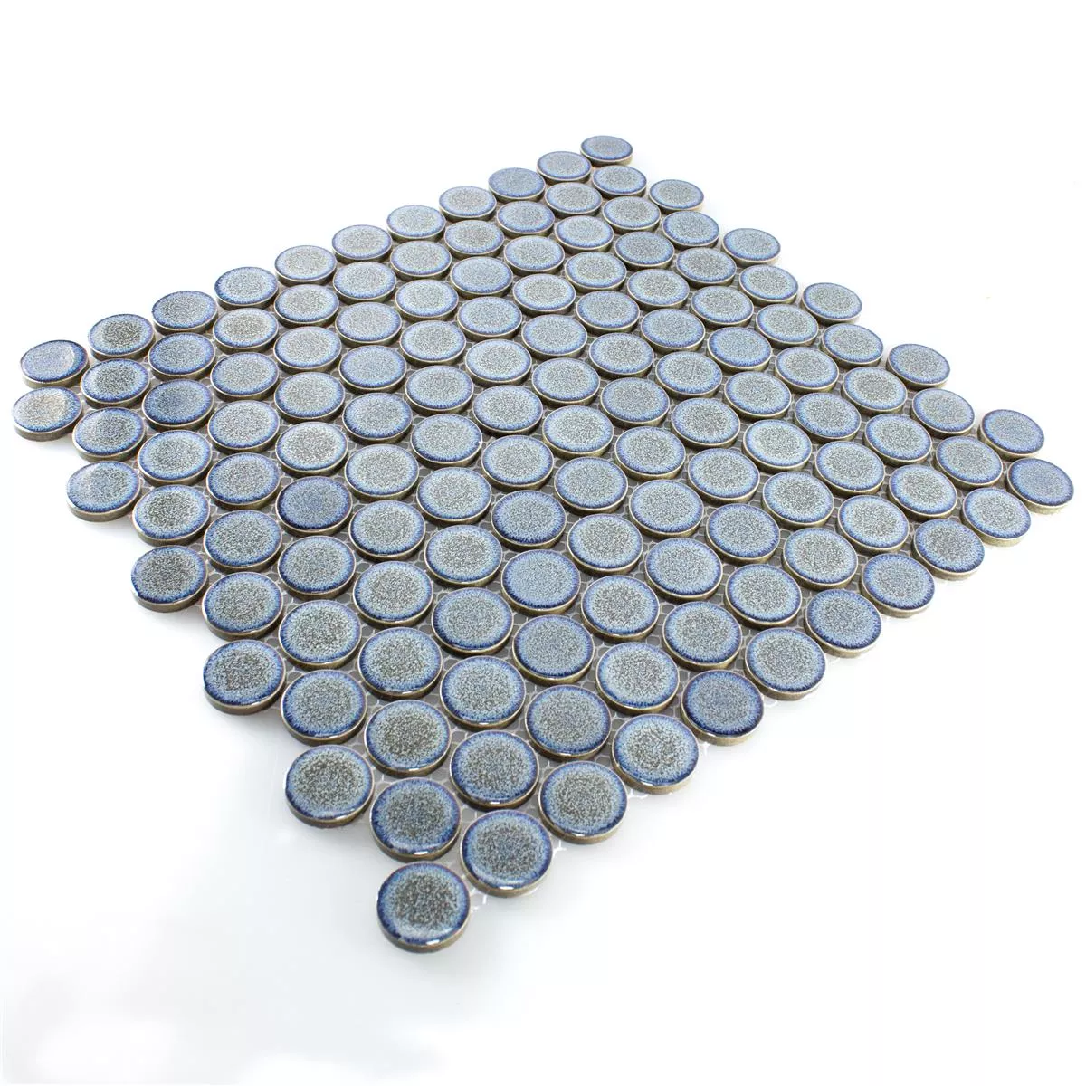 Ceramic Button Mosaic Tiles Mission Bluegrey