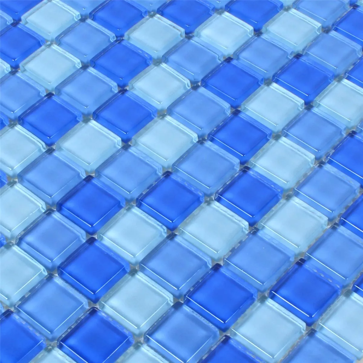Glas Simbassäng Pool Mosaik Neptune Blå Mix