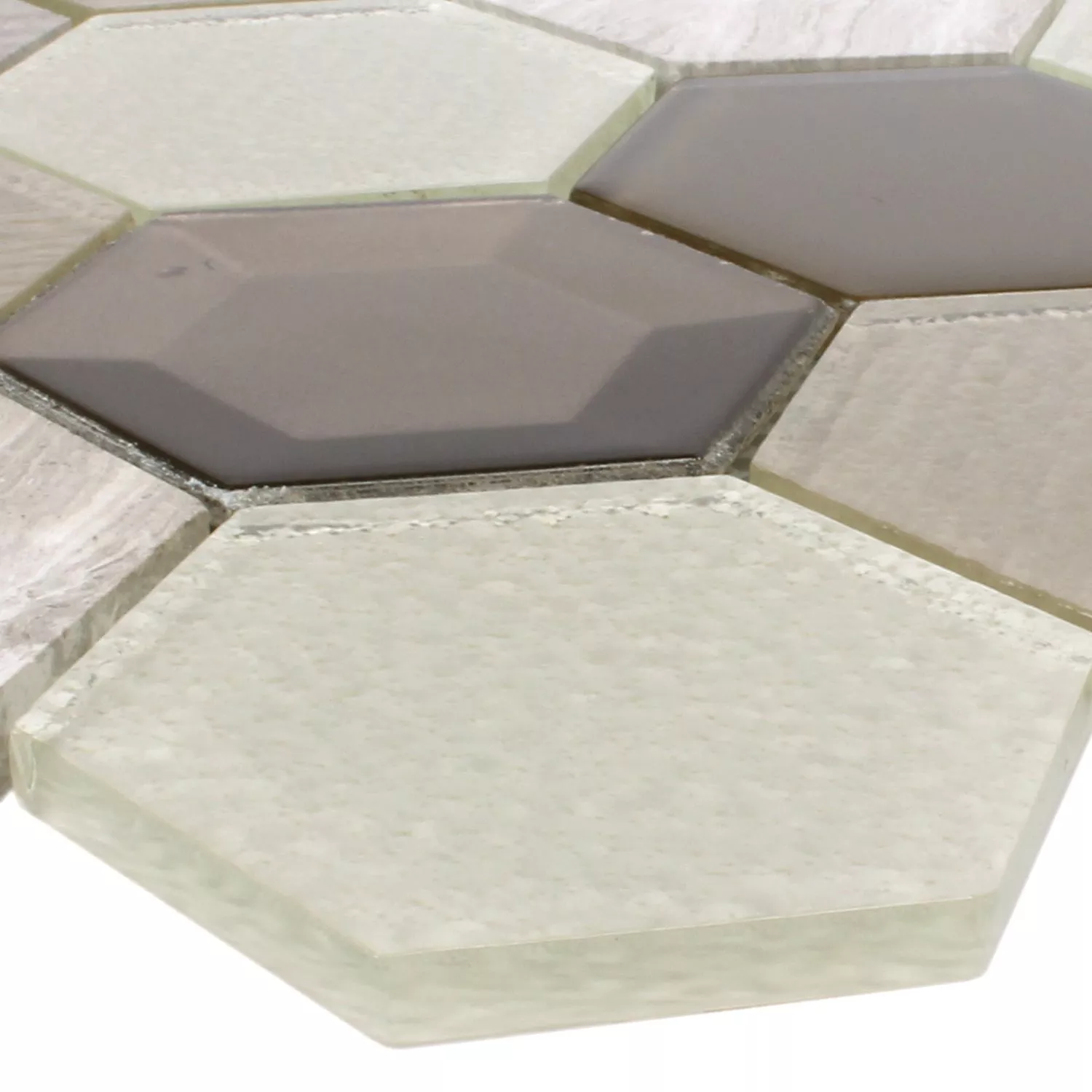 Mozaiková Dlaždice Concrete Sklo Přírodní Kámen 3D Béžová