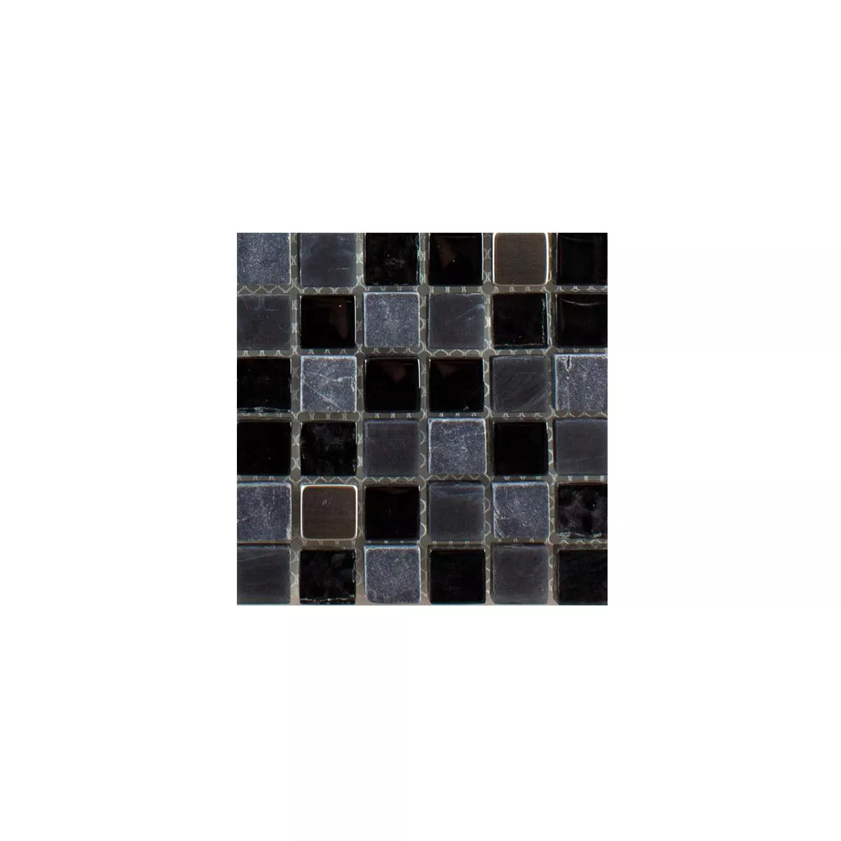 Minta tól től Üveg Természetes Kő Rozsdamentes Acél Mozaik Kosovo Fekete Ezüst