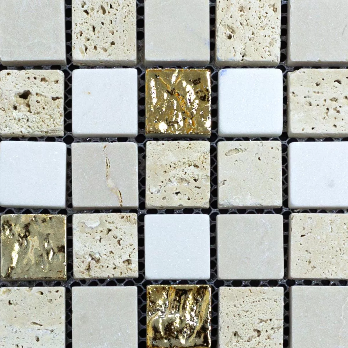 Marmo Mosaico In Pietra Naturale Piastrelle Limonello Oro Crema