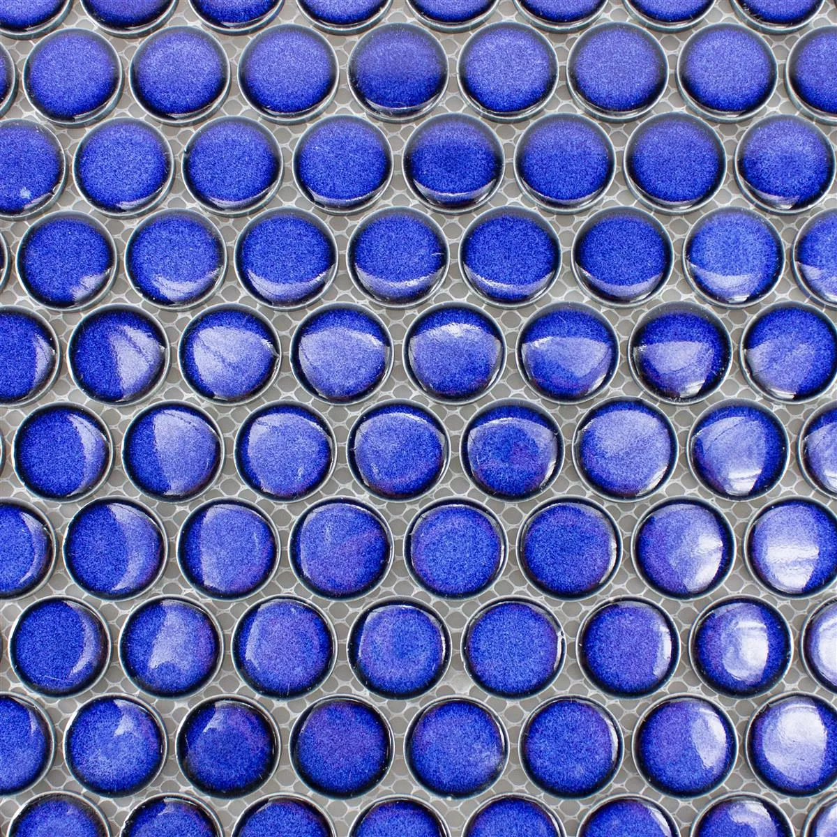 Ceramic Button Mosaic Tiles Mission Blue