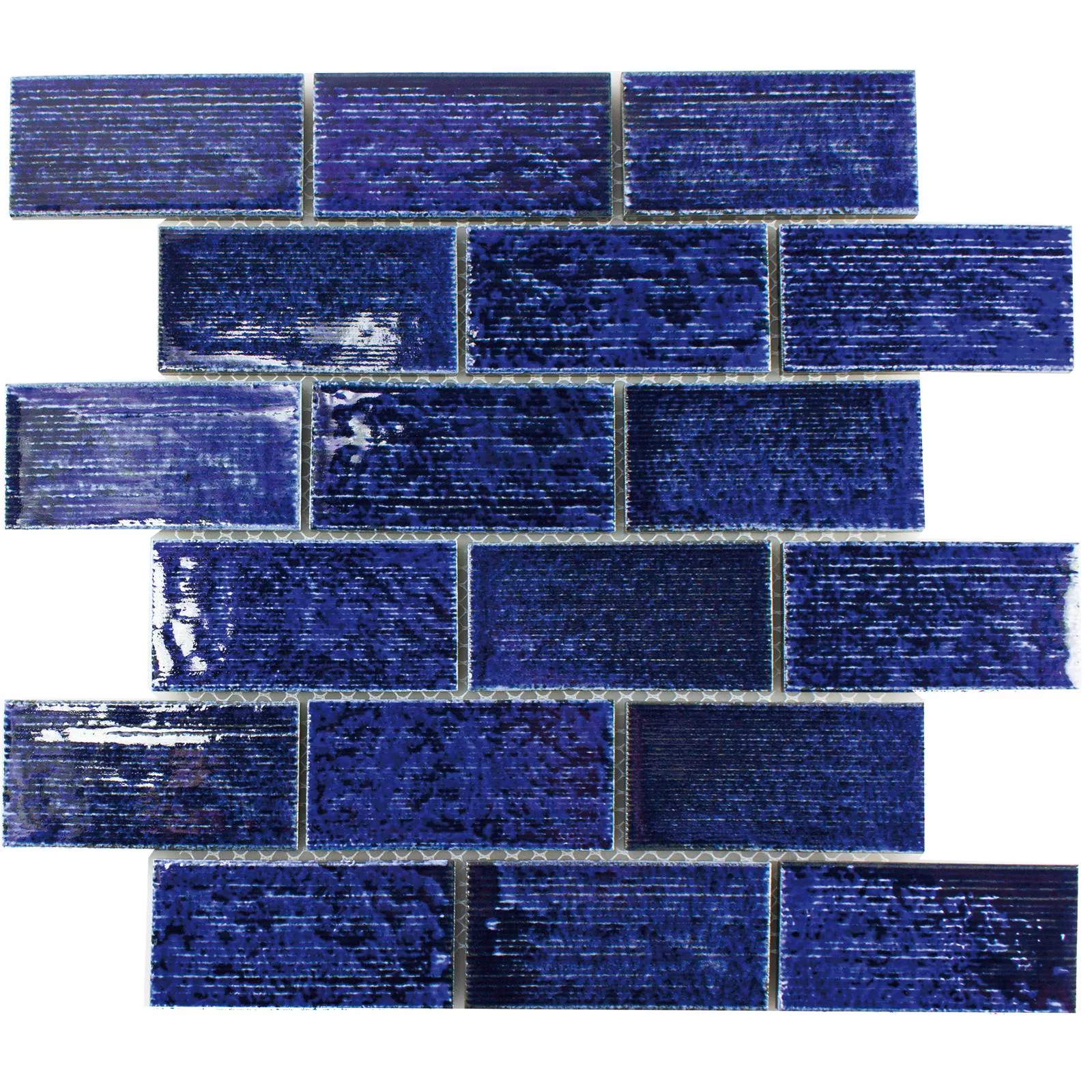 Uzorak Keramika Mozaik Pločice Bangor Sjajne Plava Pravokutnik