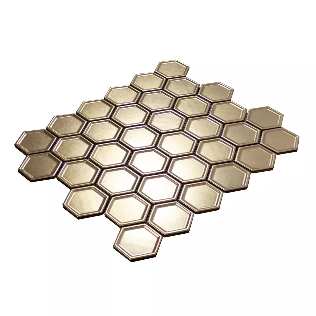 Keramik Mosaik Fliser Stellaris Hexagon Bronze