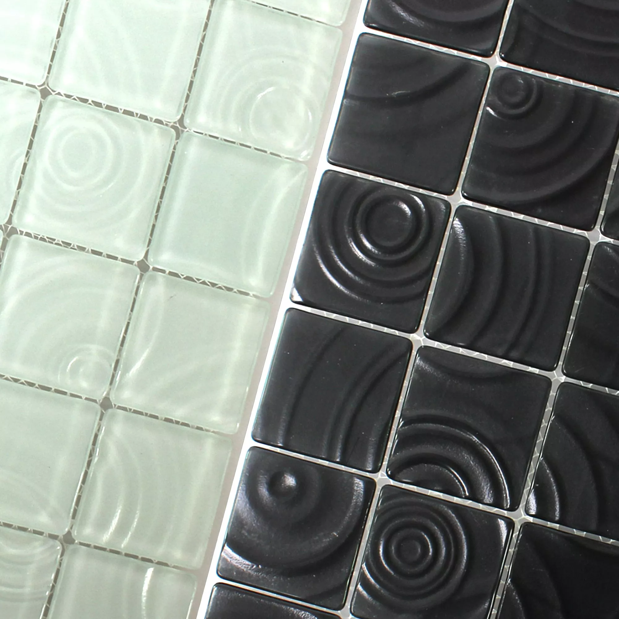 Mosaic Tiles Glass Circle Effect