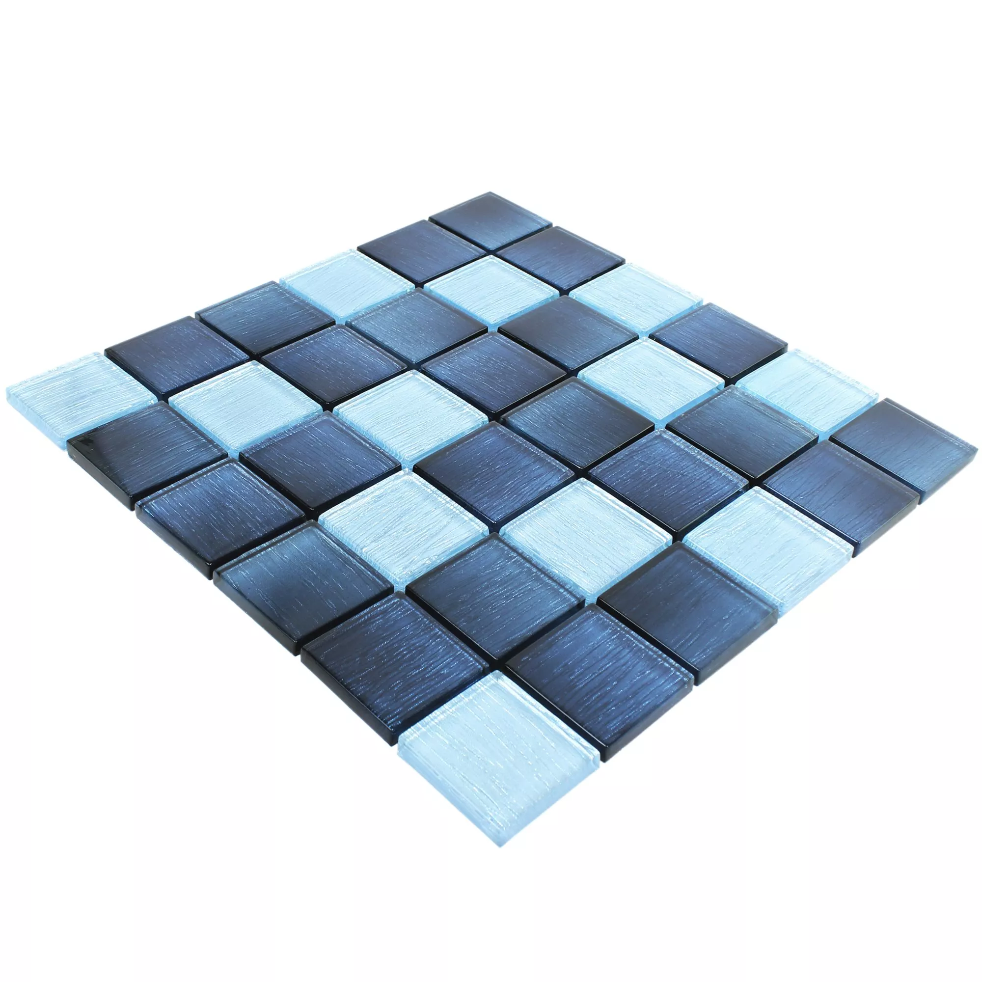 Sample Glass Mosaic Tiles Bellevue Blue